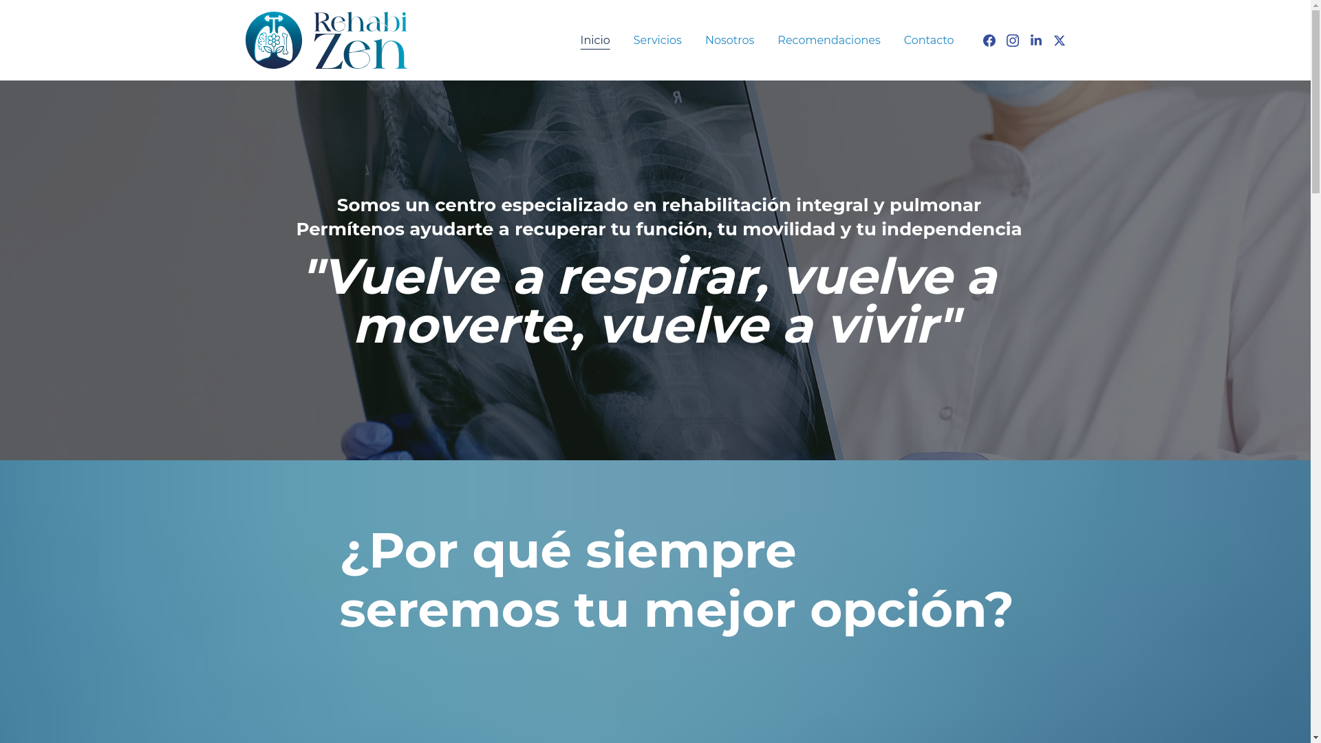 website screenshot of https://rehabizen.com.mx/