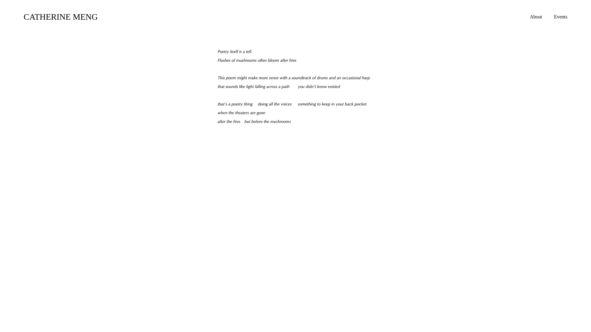 website screenshot of https://catherinemeng.net/