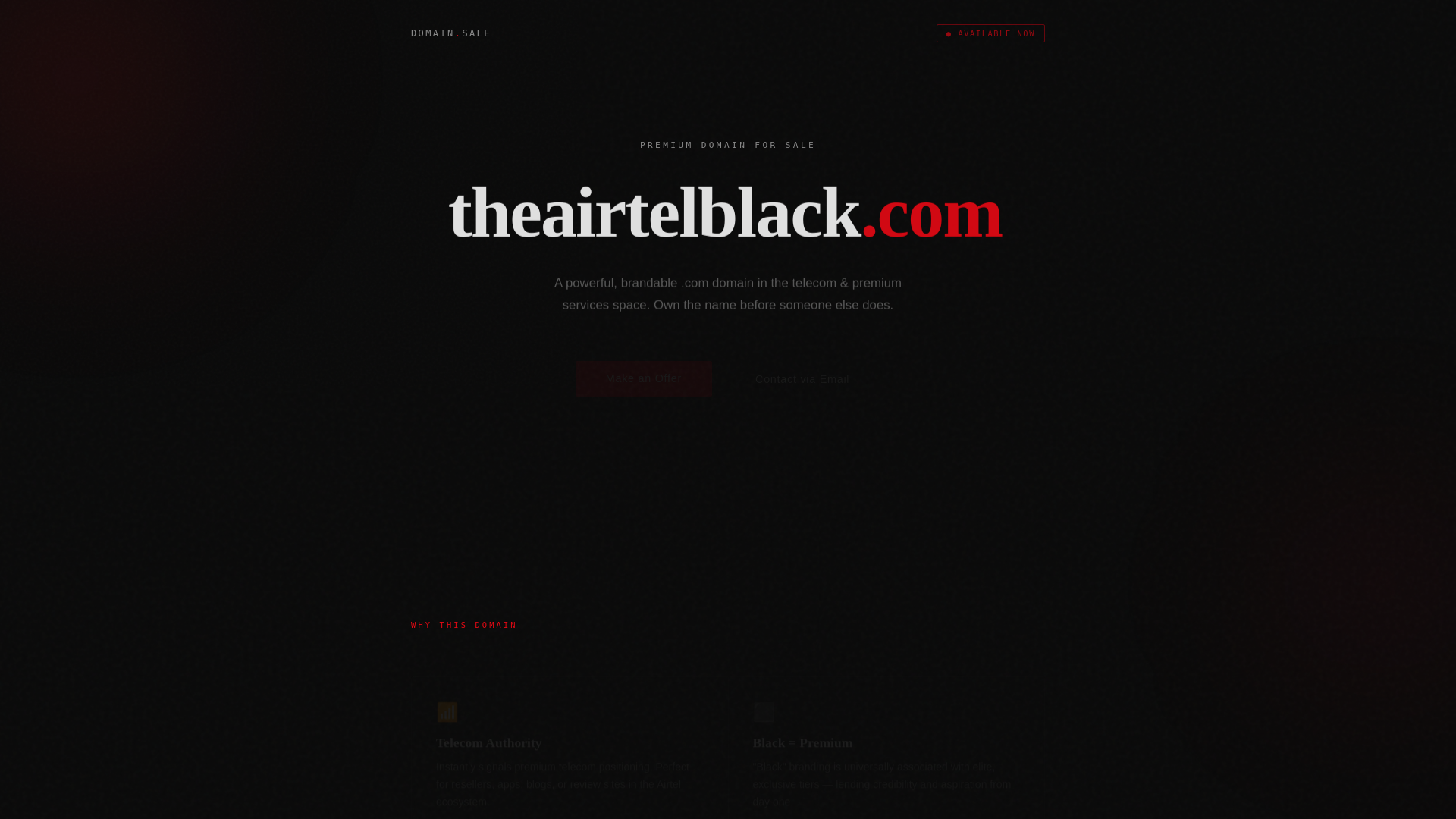 website screenshot of https://theairtelblack.com