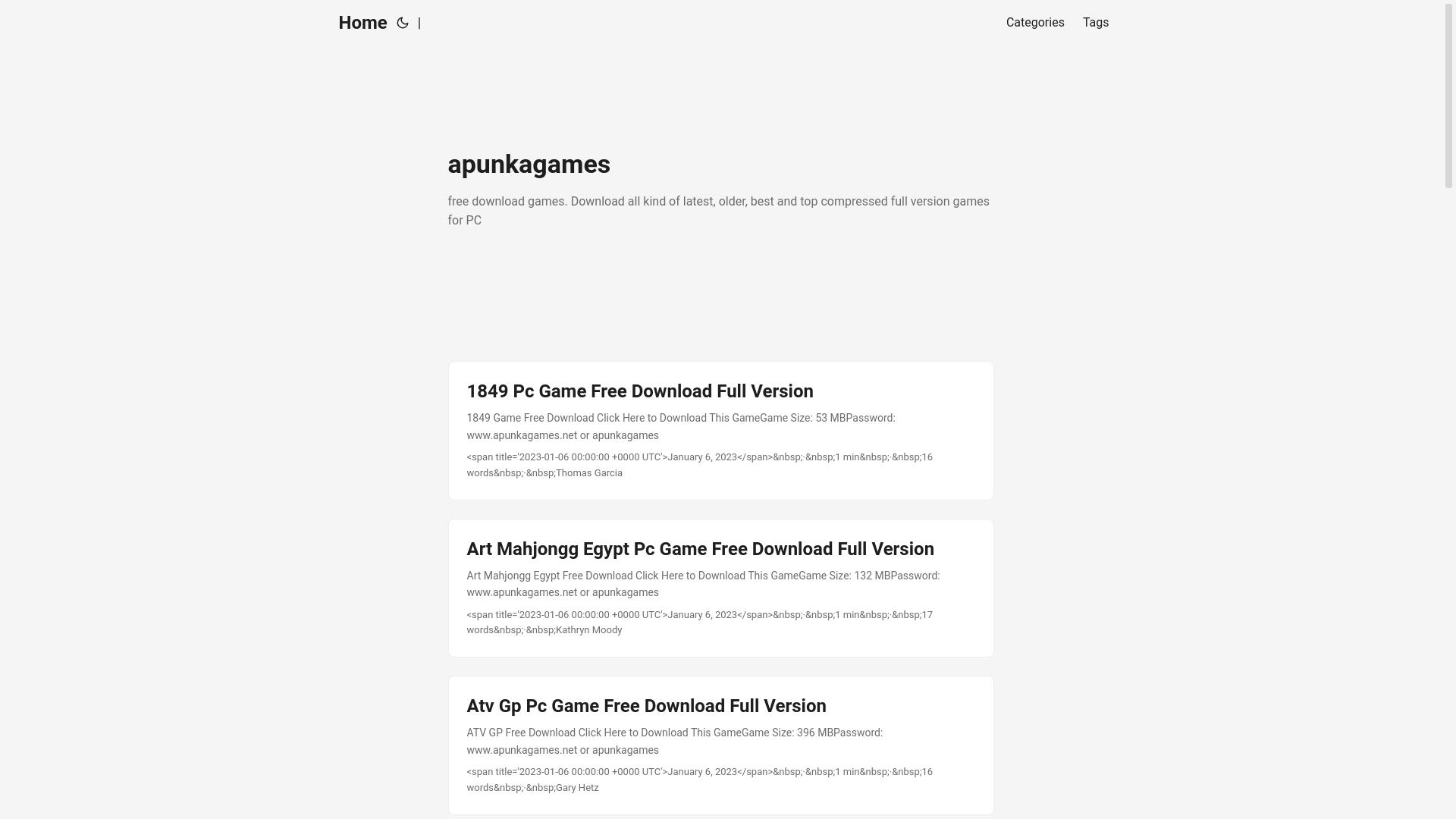 website screenshot of https://apunkagames25.pages.dev/