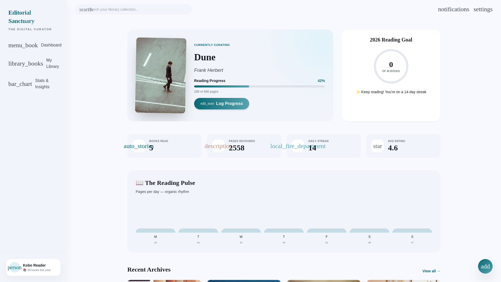 website screenshot of https://readingtracker.pages.dev/