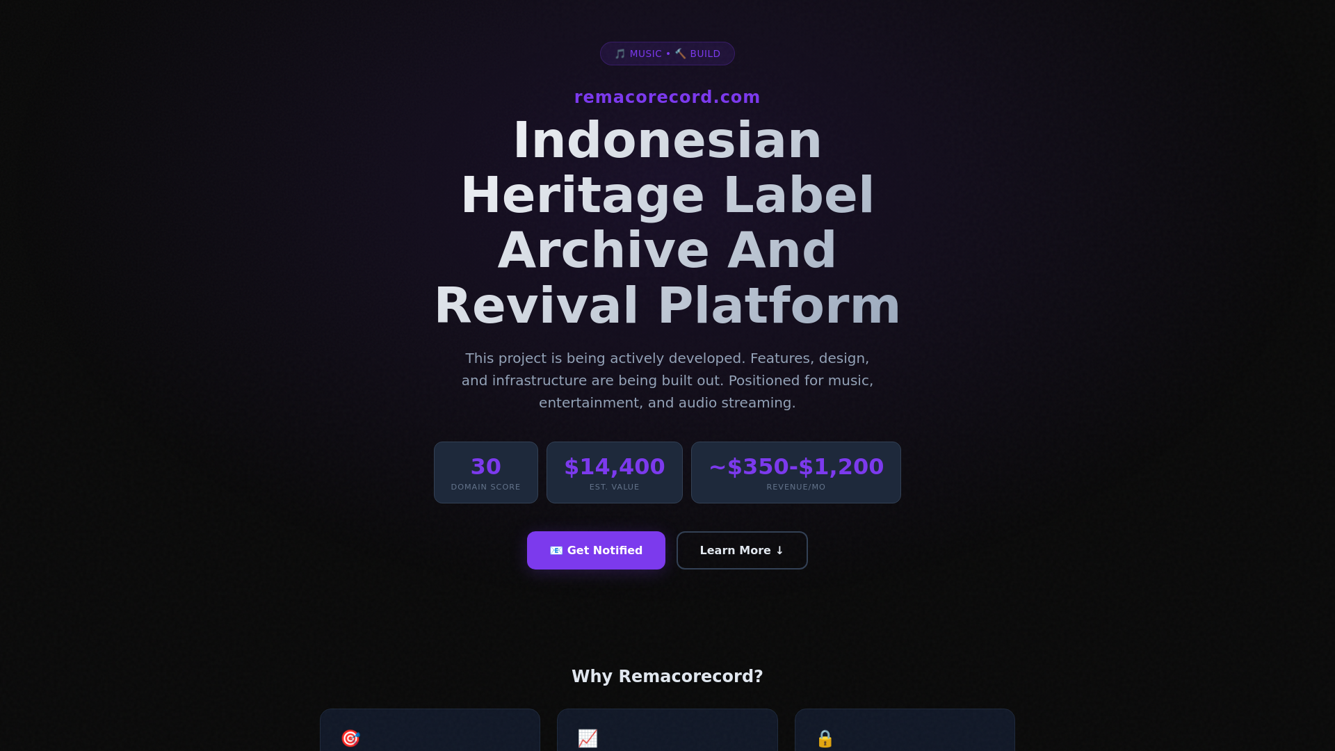website screenshot of https://remacorecord.com/