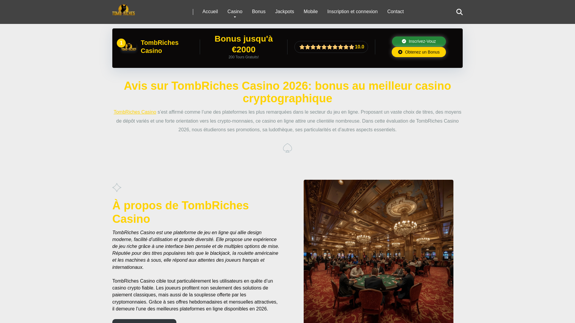 website screenshot of https://tombrichescasinofr.shop/
