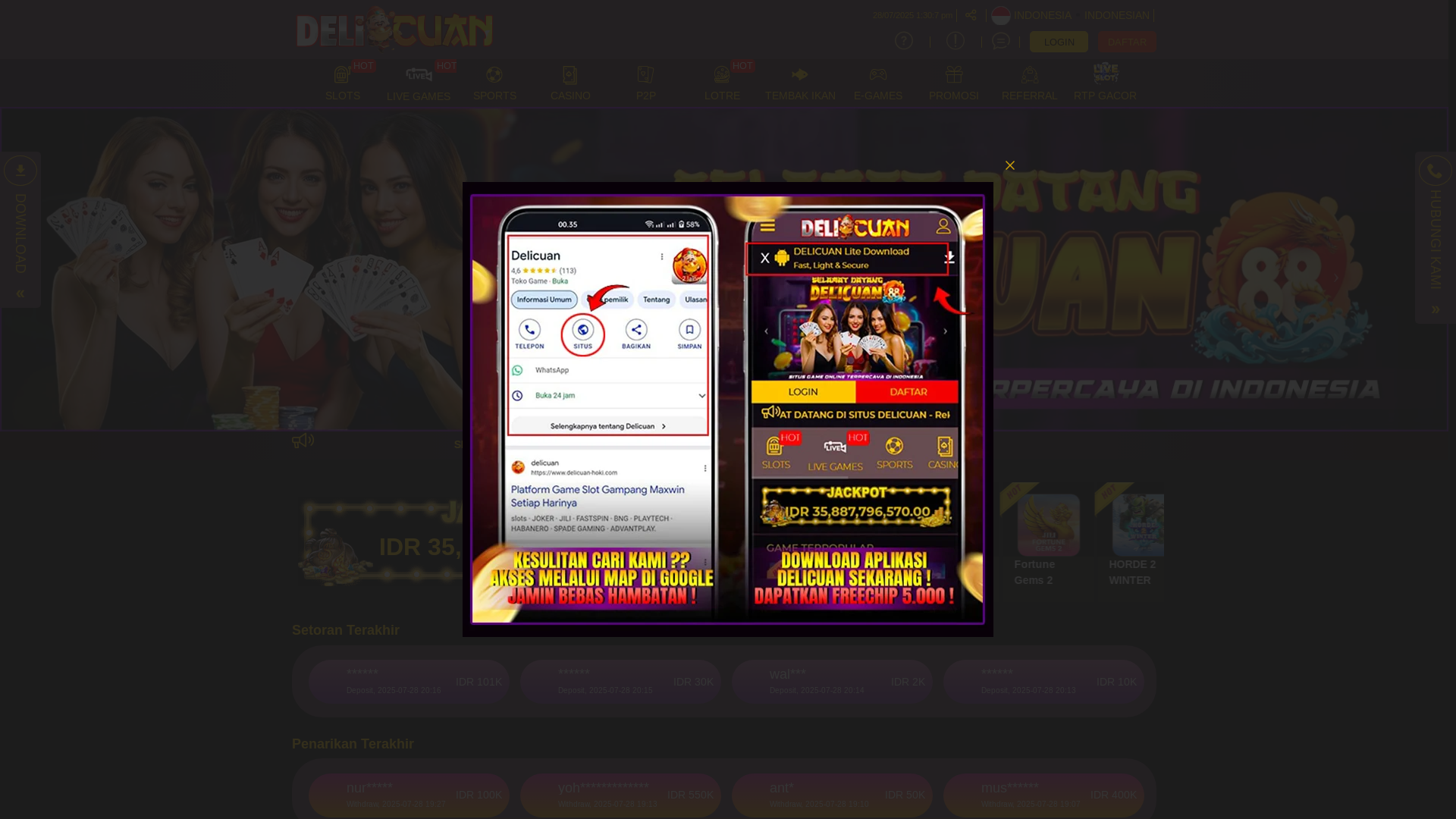 website screenshot of https://delicuan-v2.com/