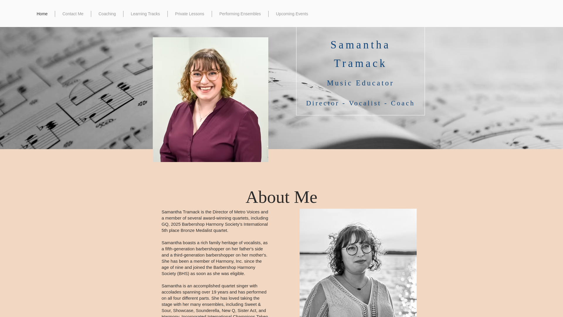 website screenshot of https://samanthatramack.com/