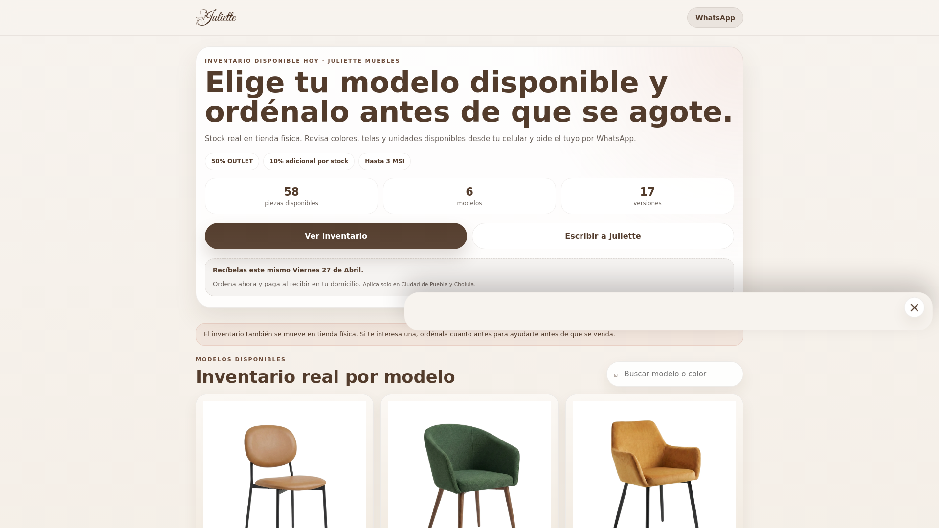 website screenshot of https://inventario-outlet.pages.dev/