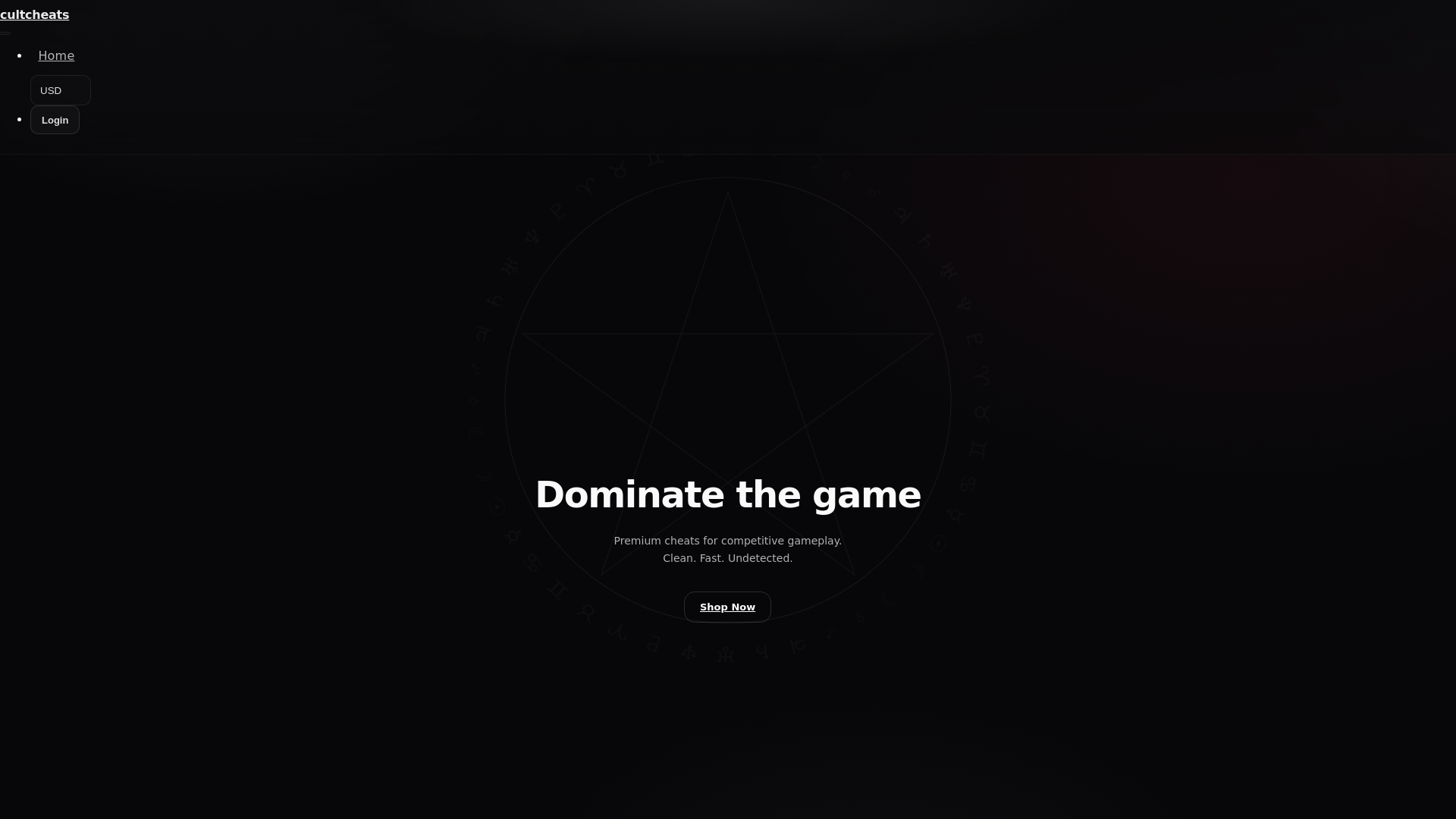 website screenshot of https://cultcheats.pages.dev/