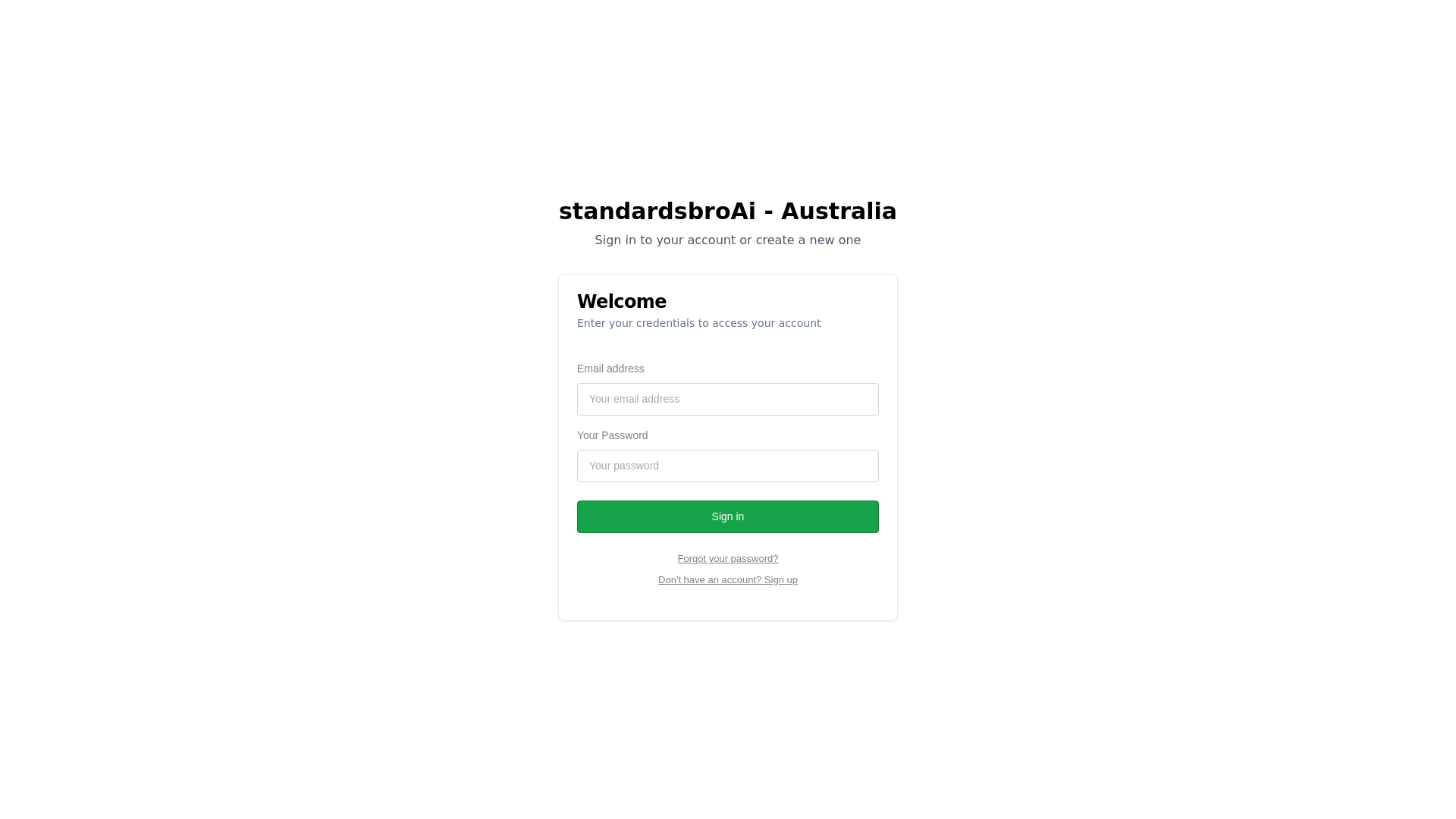website screenshot of https://standardsbroai.com/