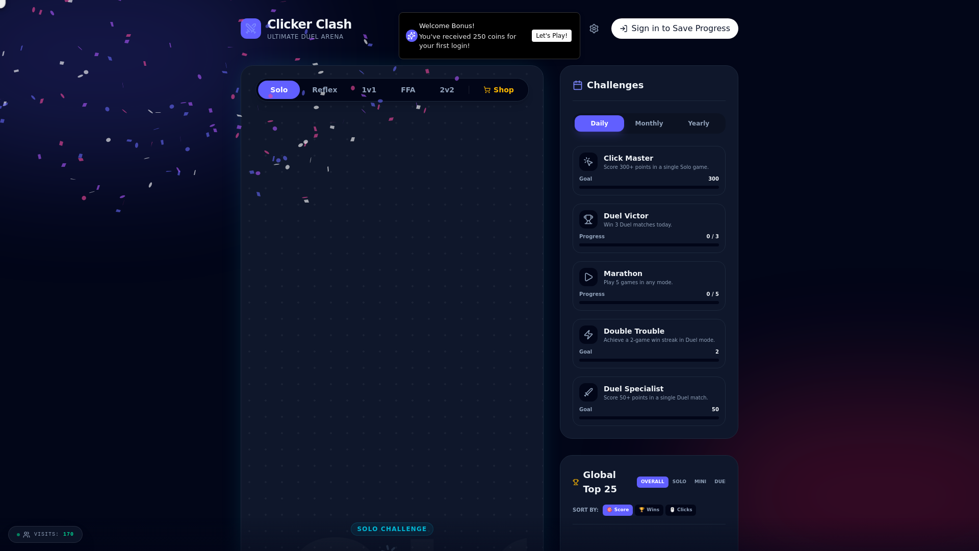 website screenshot of https://clickerclasharena.com/