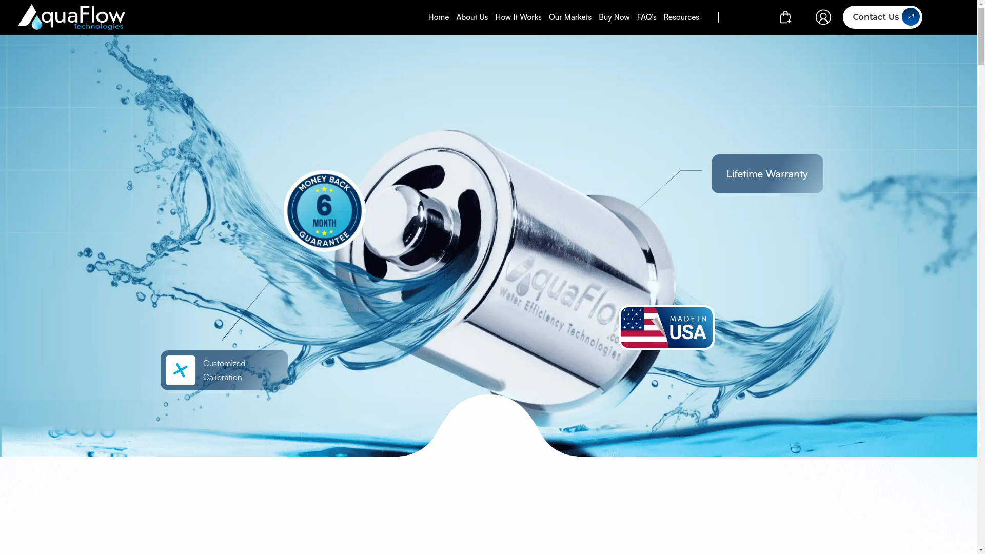 website screenshot of https://gowithaquaflow.com/