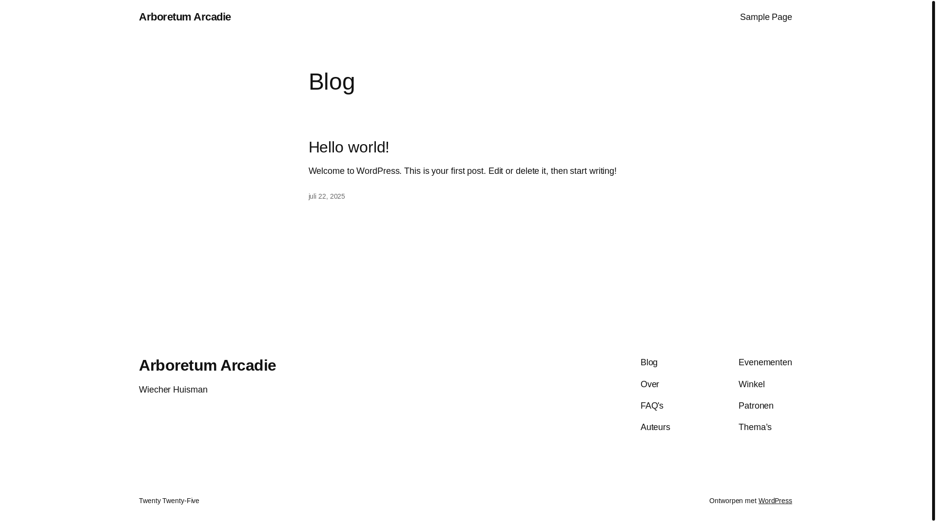 website screenshot of https://arboretum-arcadie.nl/