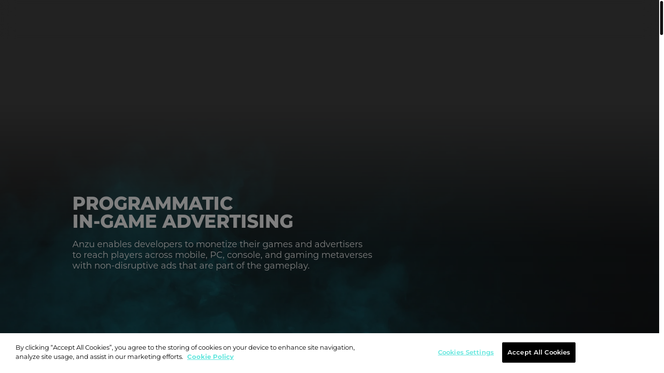 website screenshot of https://anzu.io/