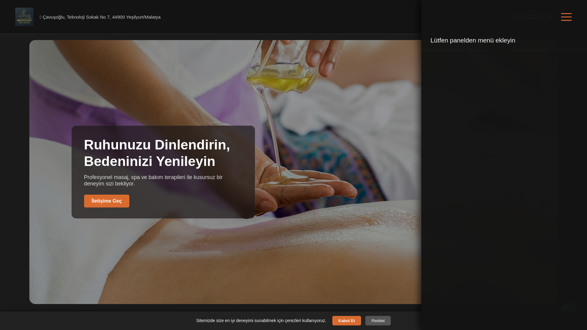 website screenshot of https://midnaytmasajsalonu.com.tr/