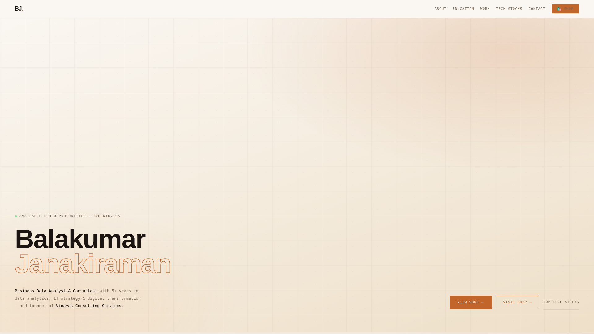 website screenshot of https://balakumartech.ca