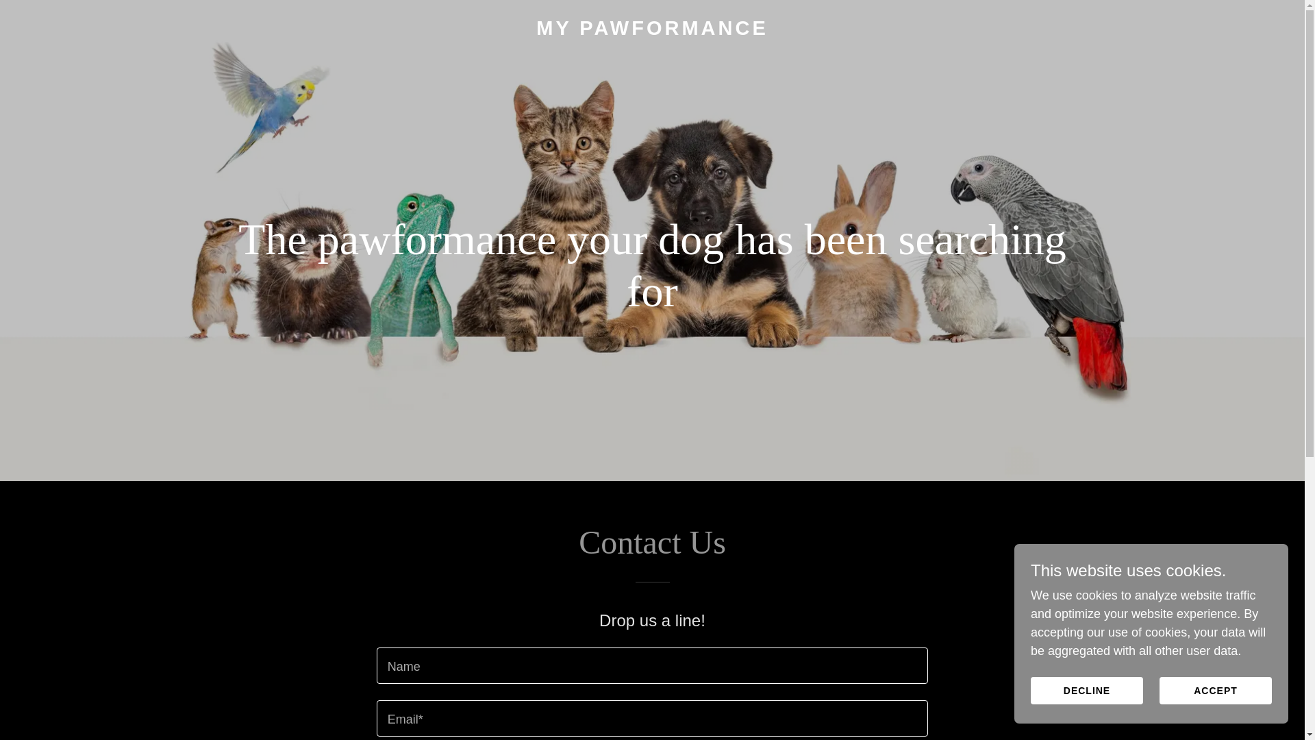 website screenshot of https://mypawformance.com/