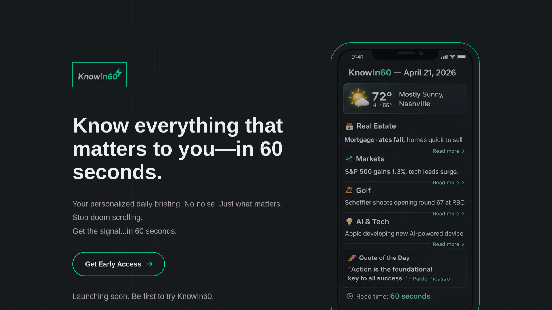 website screenshot of https://knowin60.com/