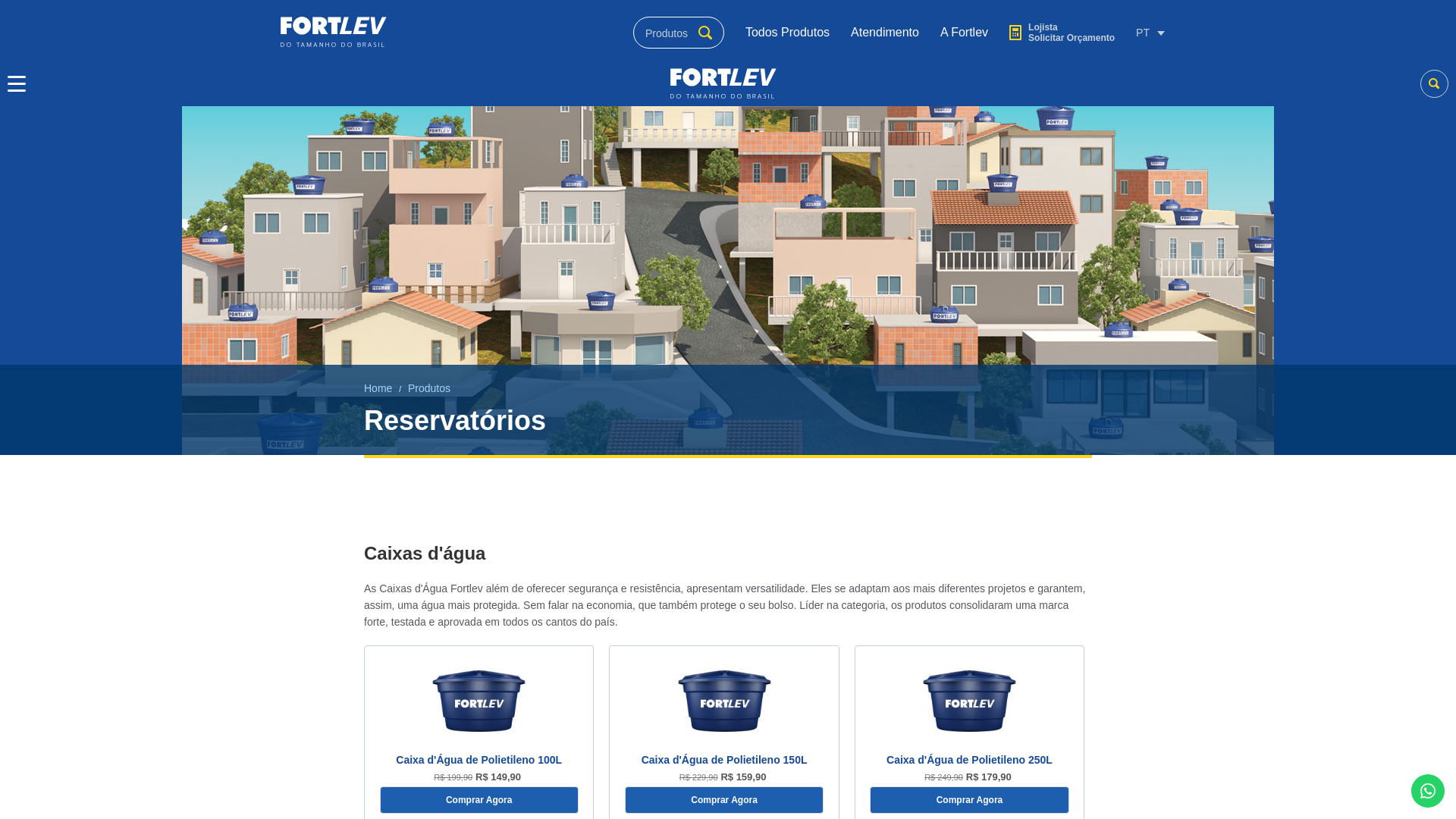 website screenshot of https://fortcaixasdagua.online/
