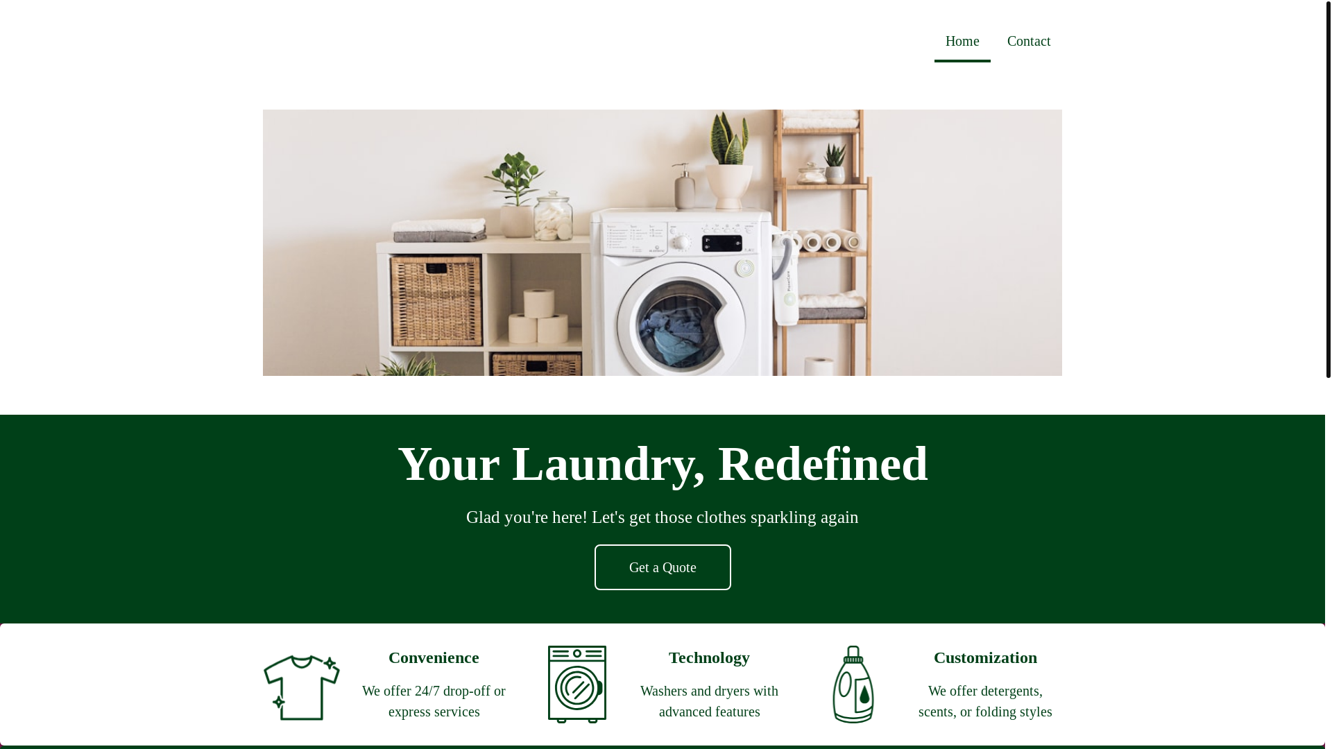 website screenshot of https://dinlaundry.com/