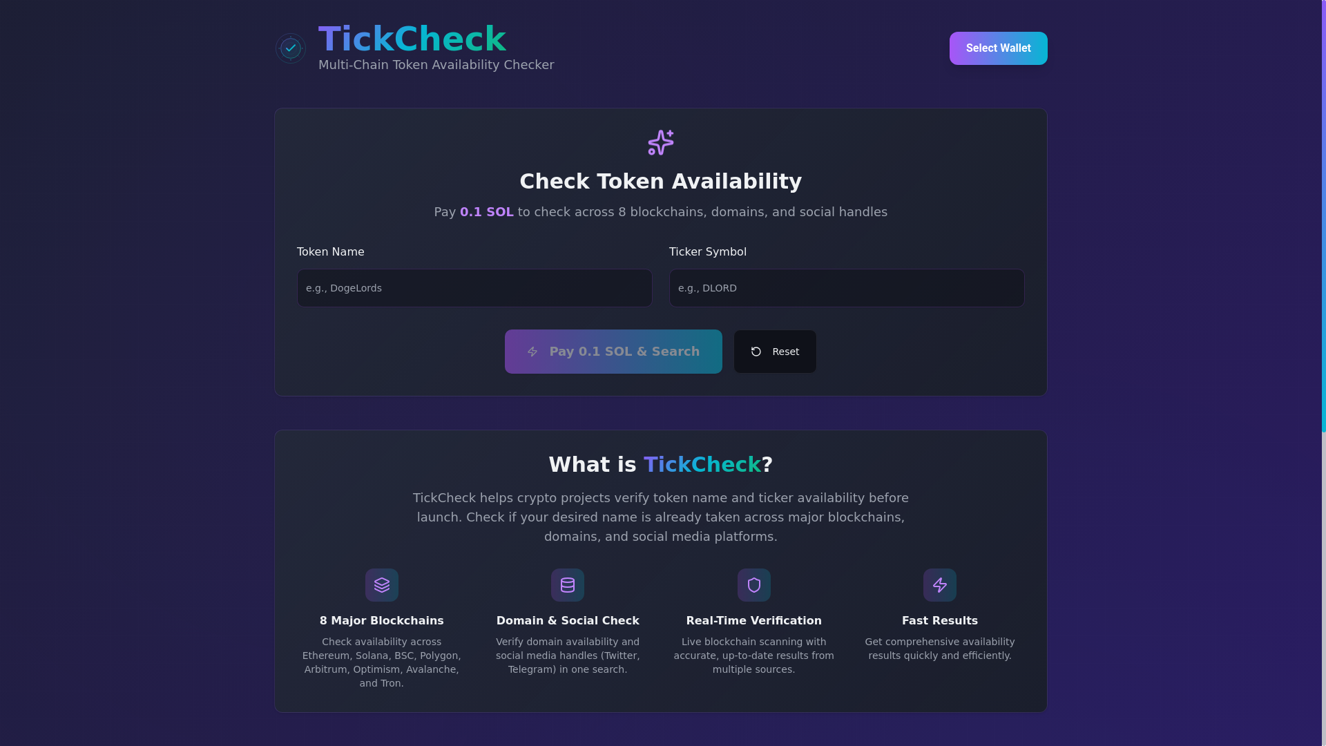 website screenshot of https://tickcheckapp.com/
