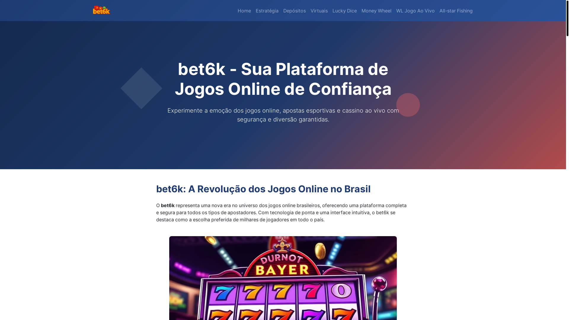 website screenshot of https://bet6k-jogos.com/