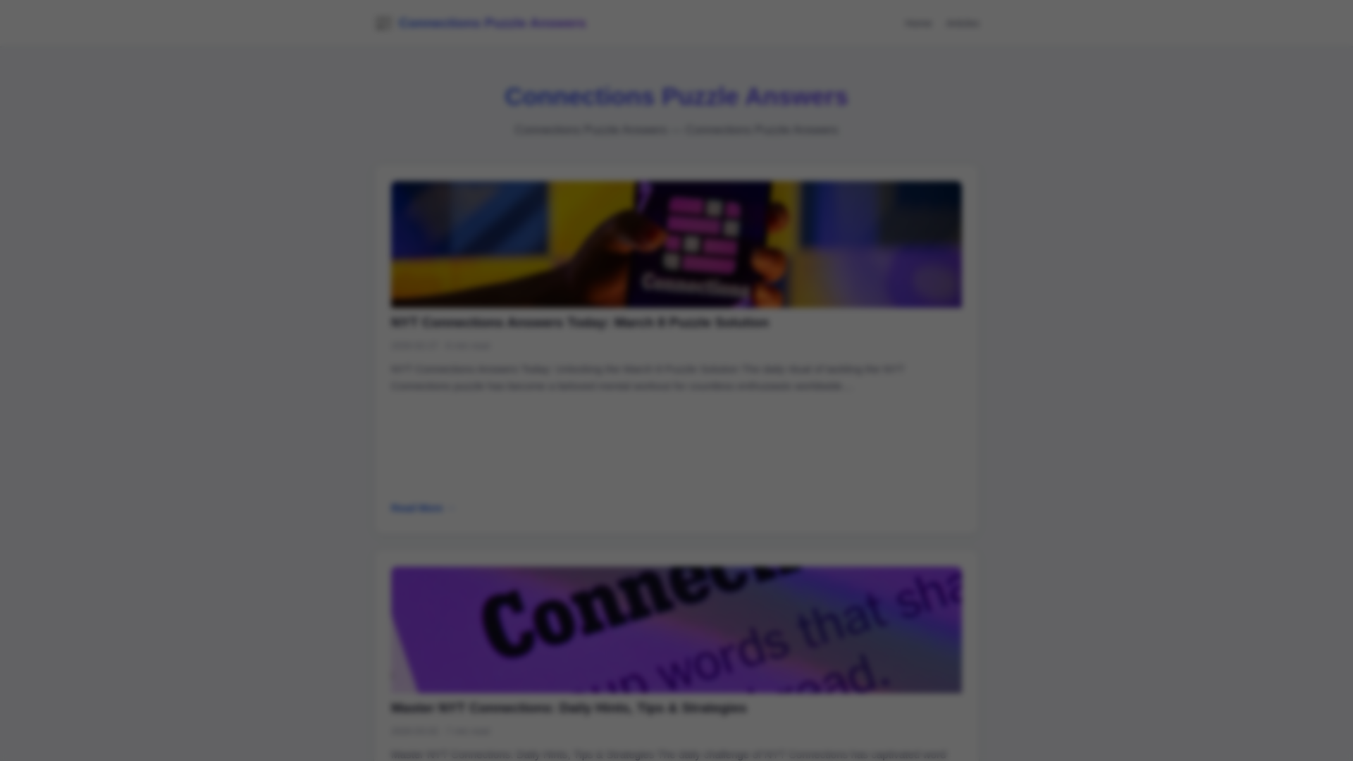 website screenshot of https://connections-puzzle-answers.pages.dev/