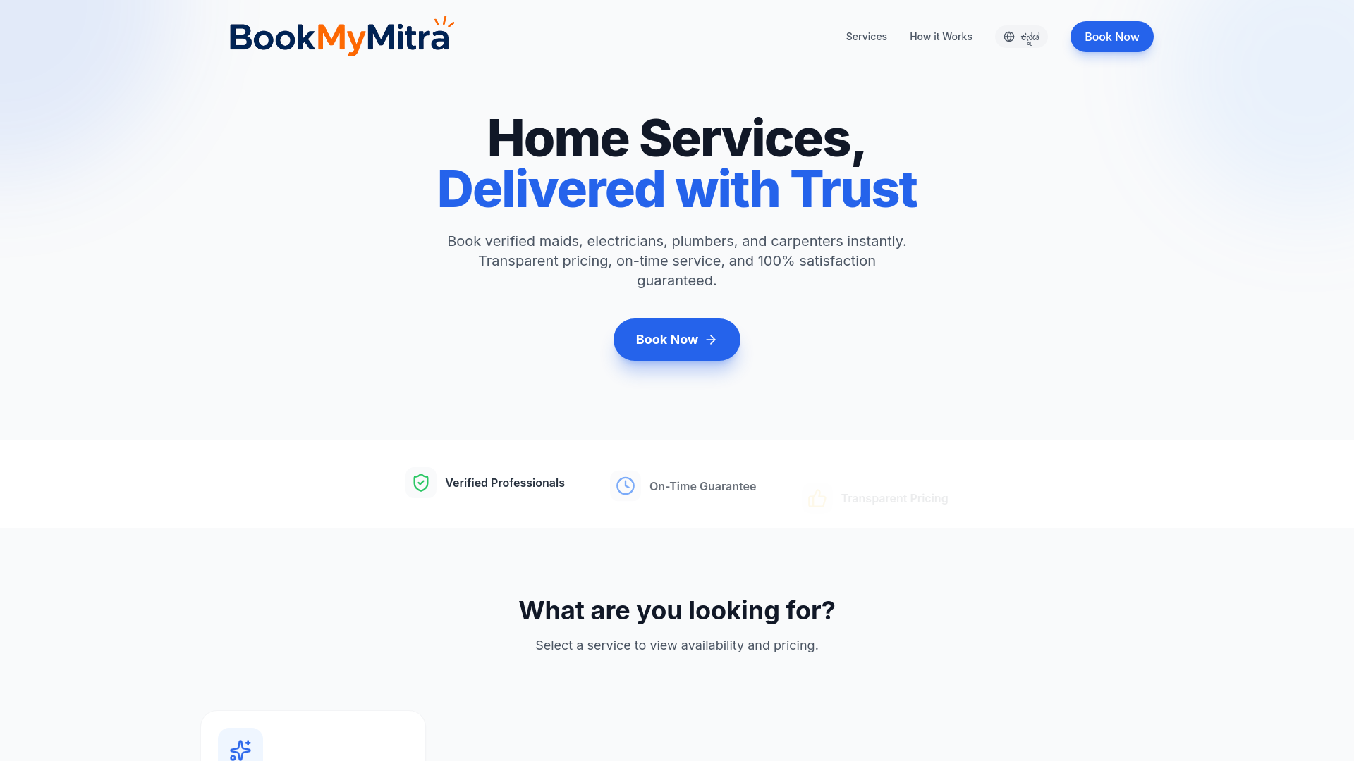 website screenshot of https://bookmymitra.com/