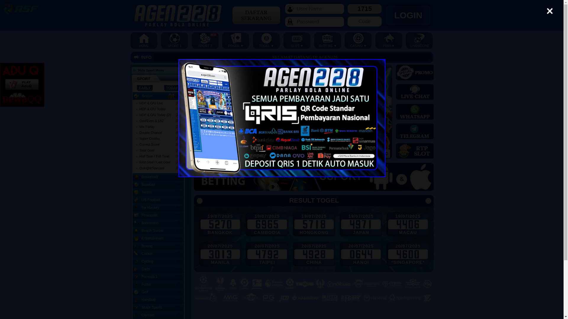 website screenshot of https://agen228aman.store/
