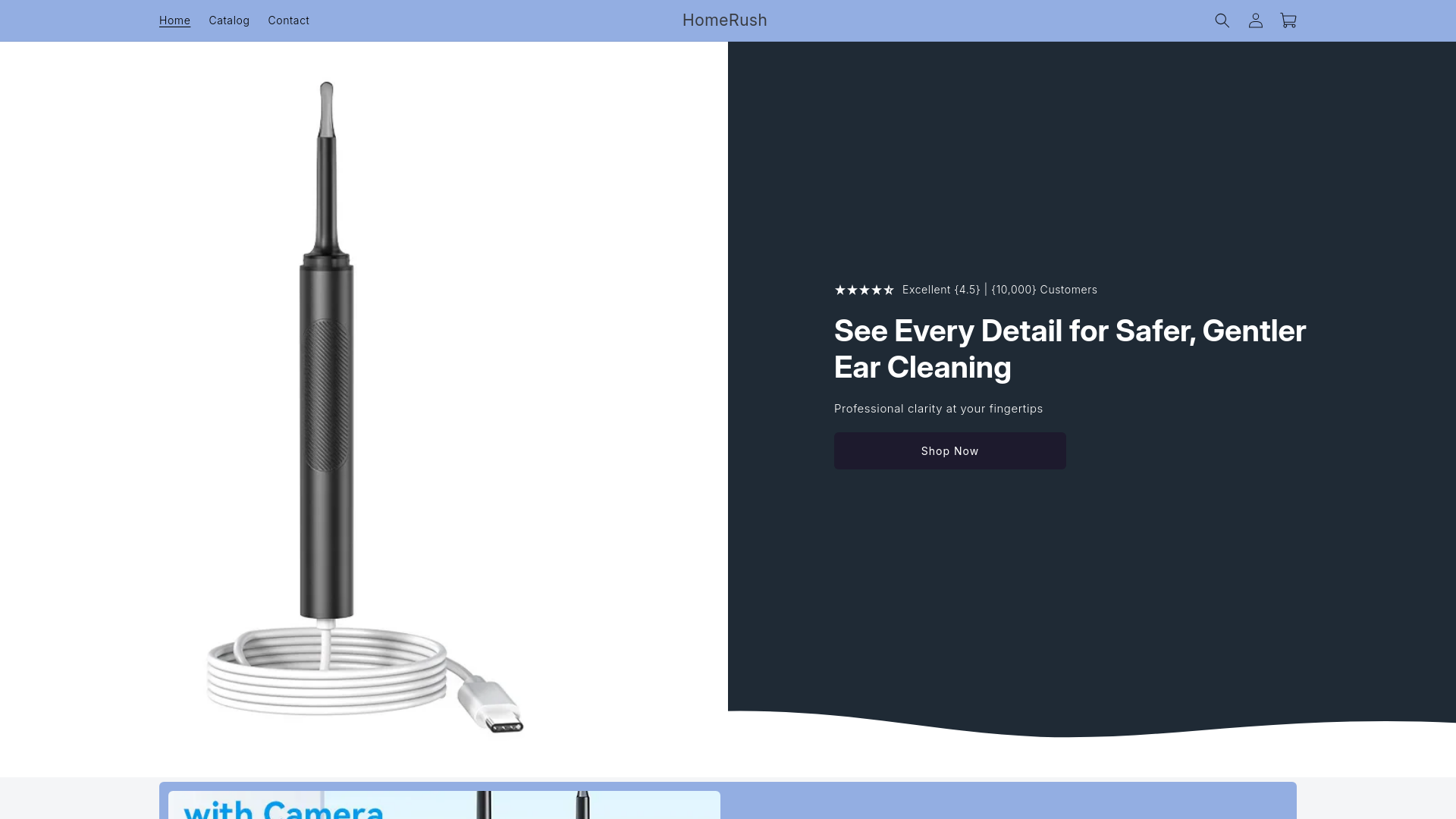 website screenshot of https://homerush-4.store/