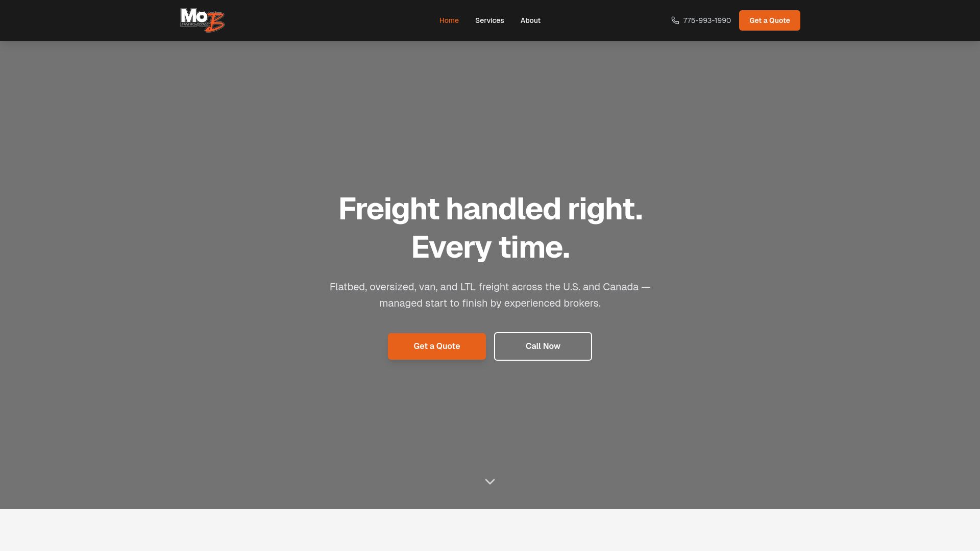 website screenshot of https://mobconveyance.com/
