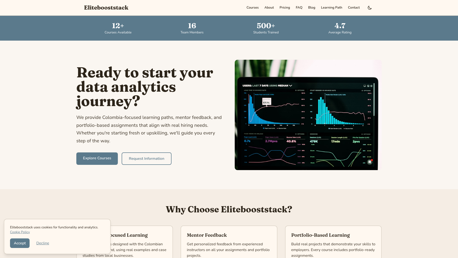website screenshot of https://elitebooststack.digital/