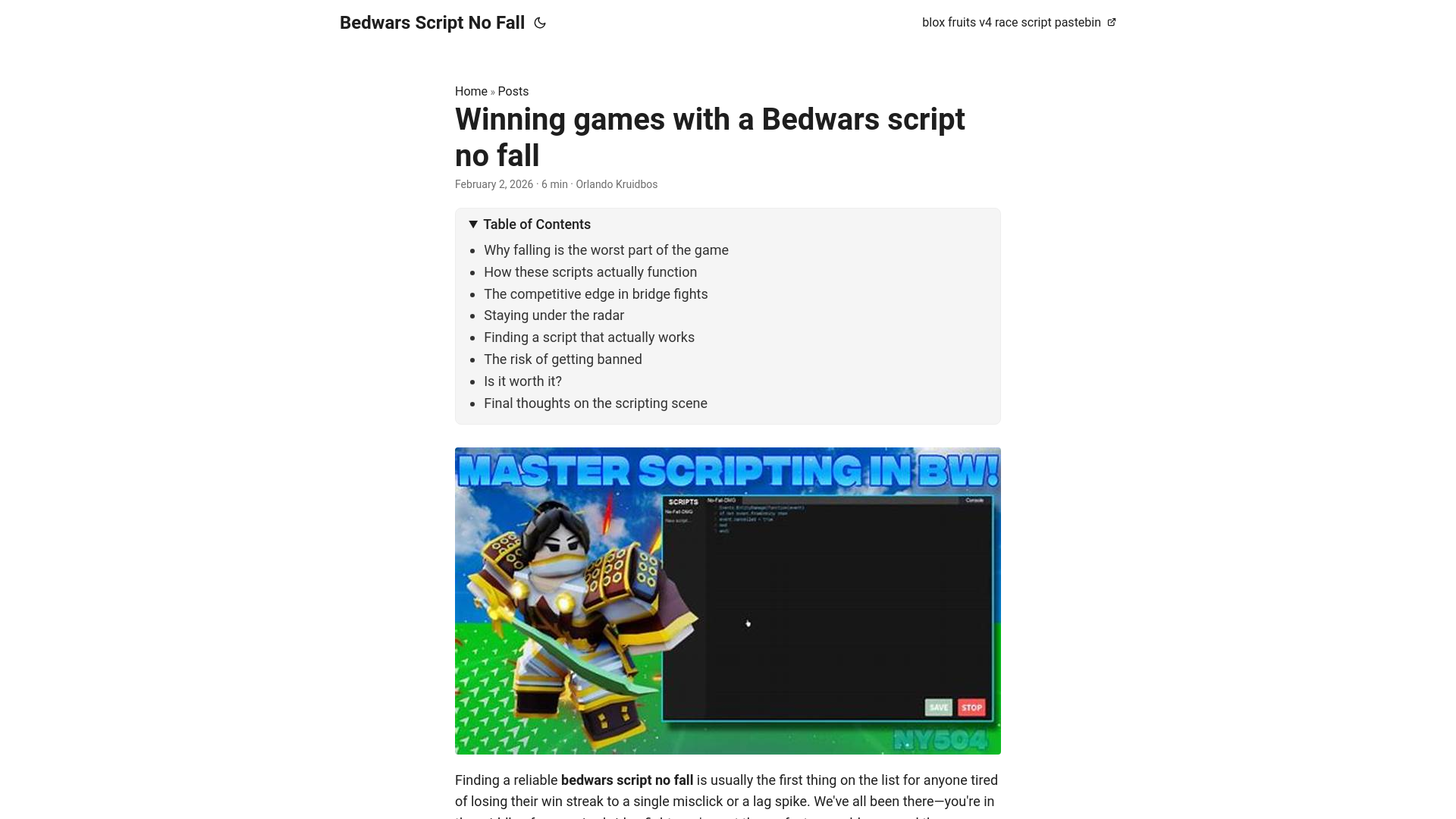 website screenshot of https://bedwars-script-no-fall.pages.dev/