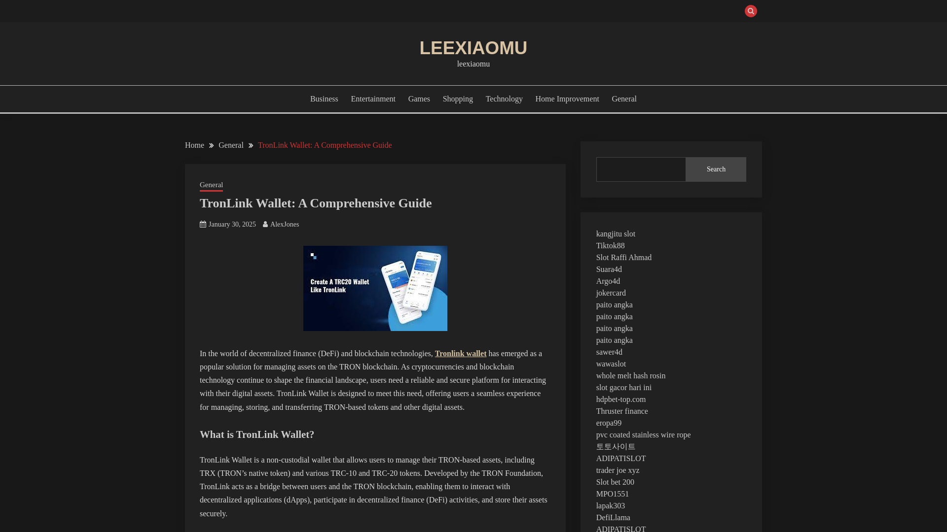website screenshot of https://leexiaomu.com/tronlink-wallet-a-comprehensive-guide/