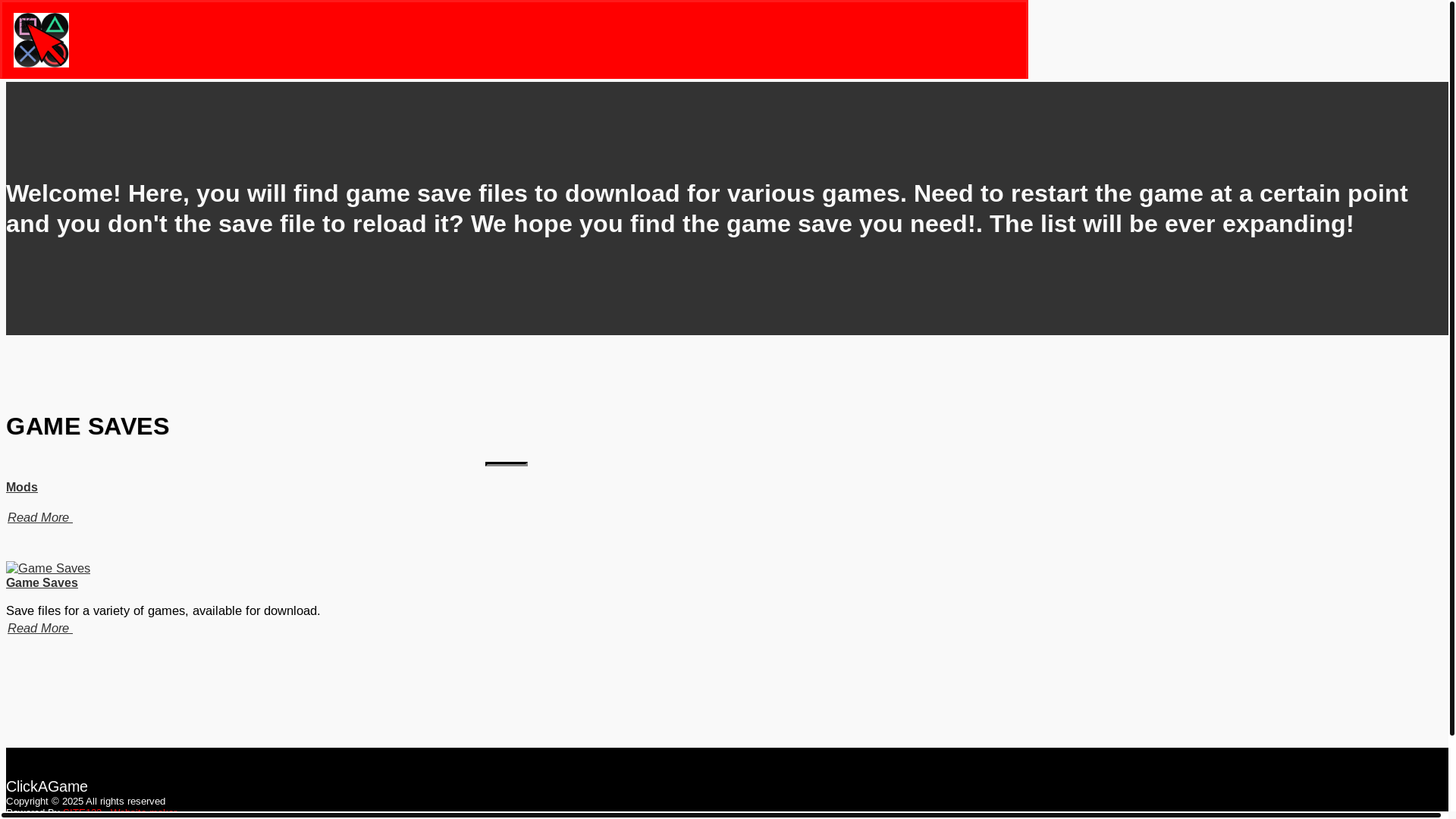website screenshot of https://clickagame.net/