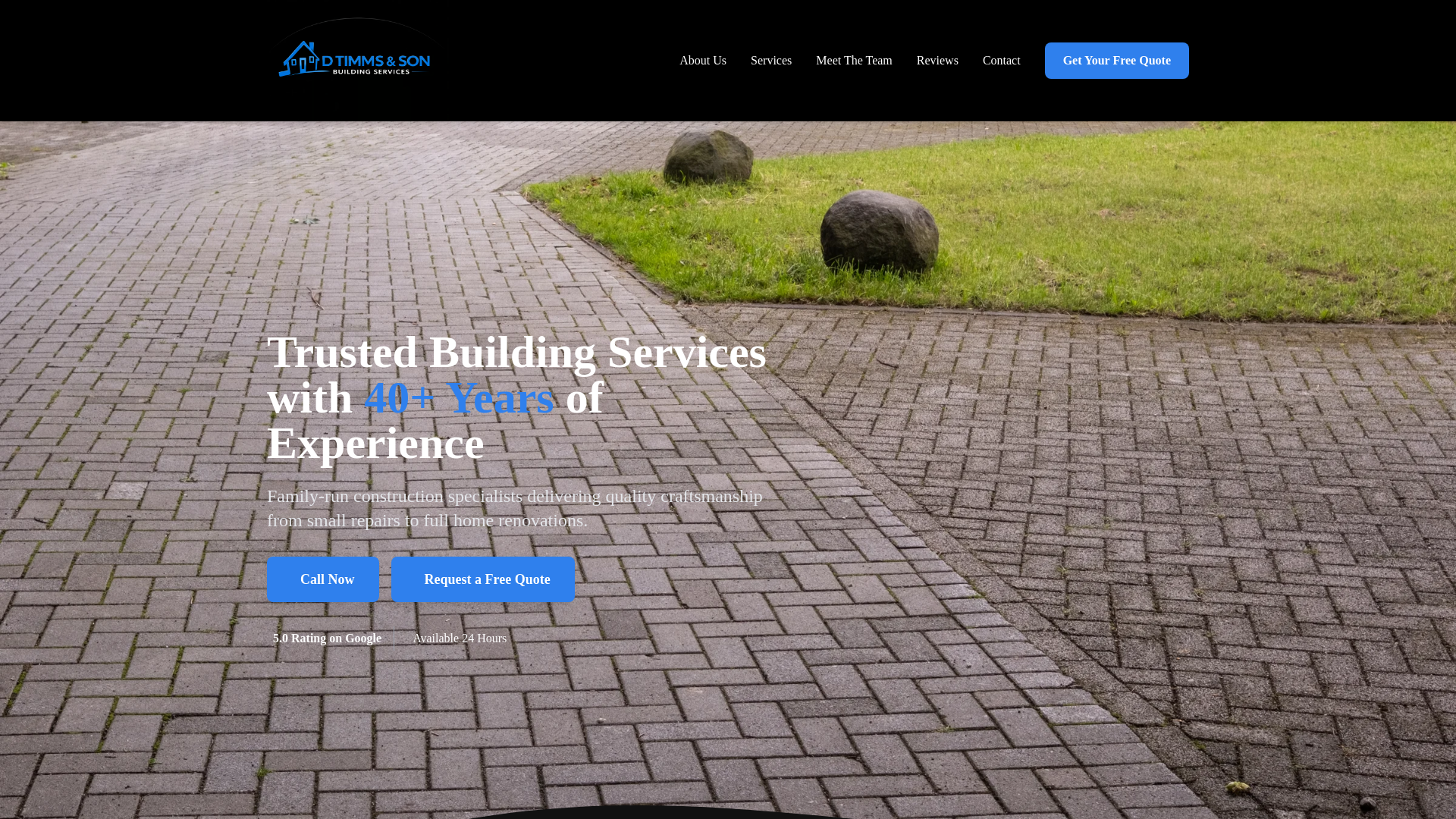 website screenshot of https://dtimmsandsons.com/