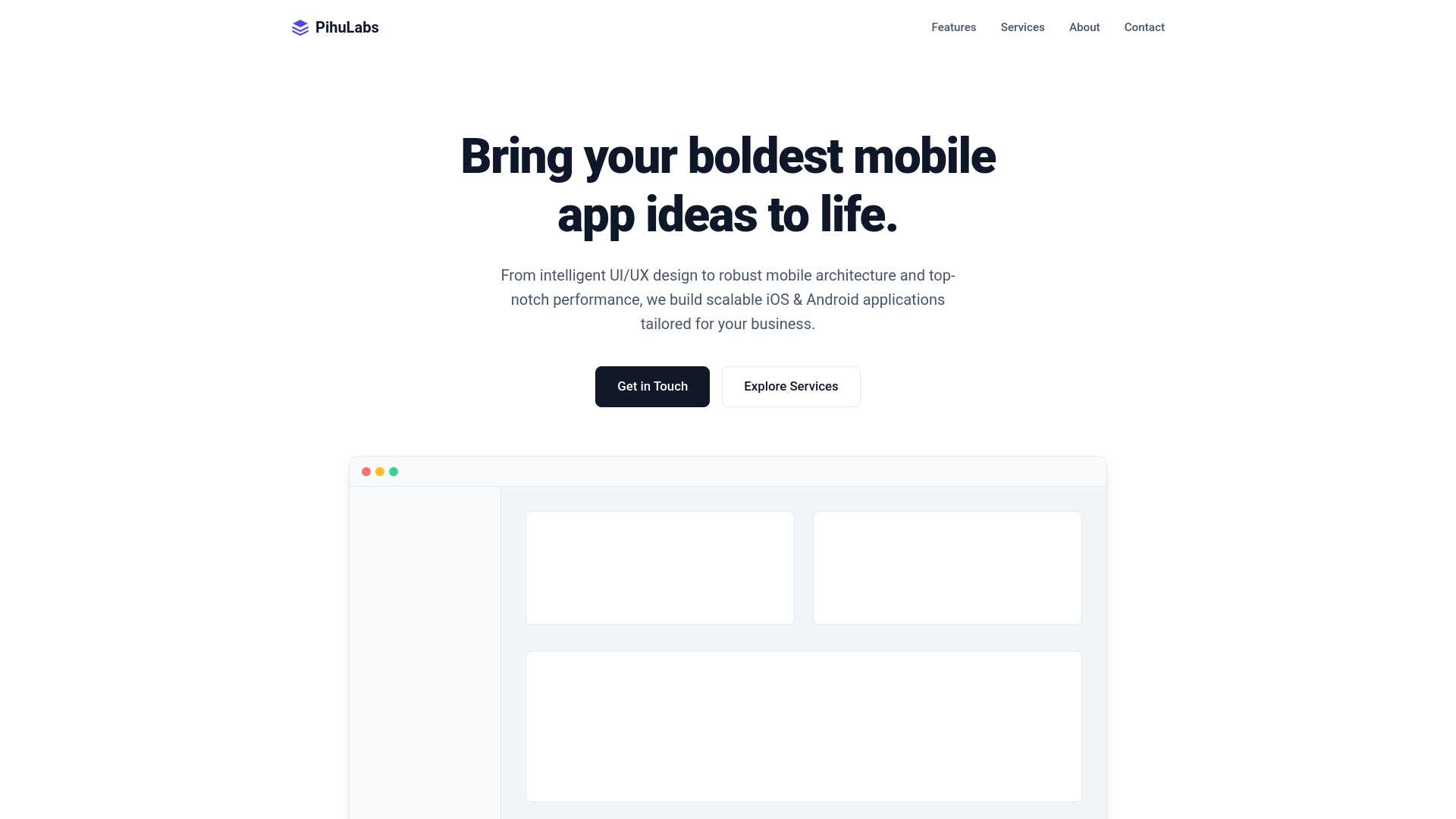 website screenshot of https://pihulabs.com/