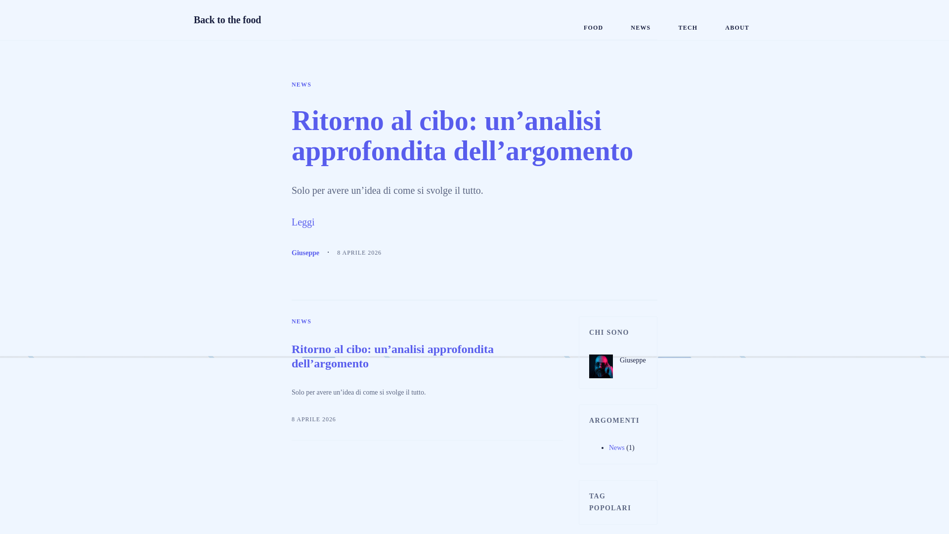 website screenshot of https://backtothefood.com/