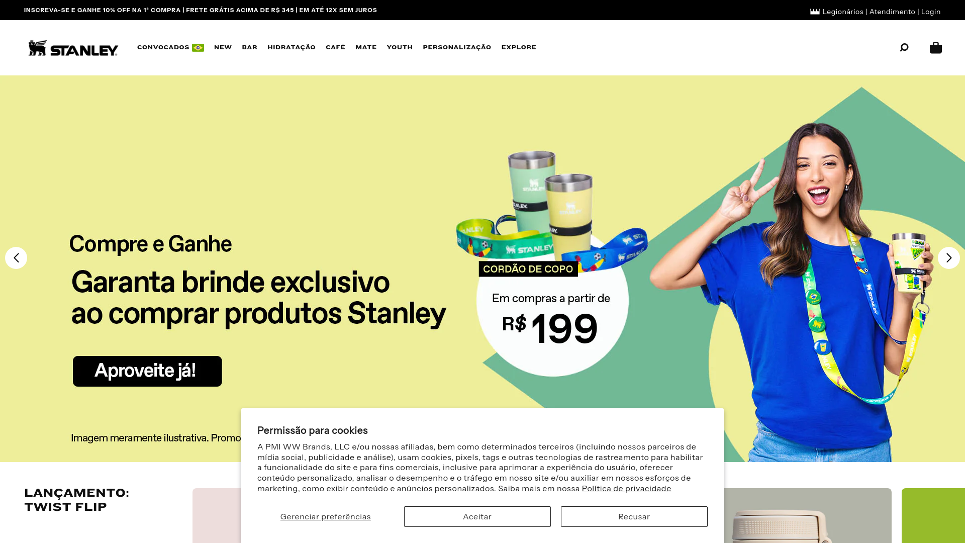 website screenshot of https://www.stanley1913.com.br