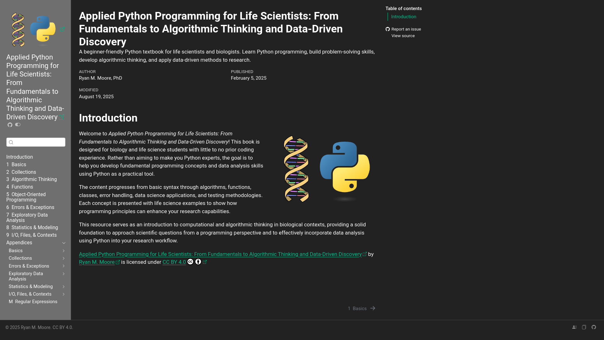 website screenshot of https://practical-python.pages.dev/