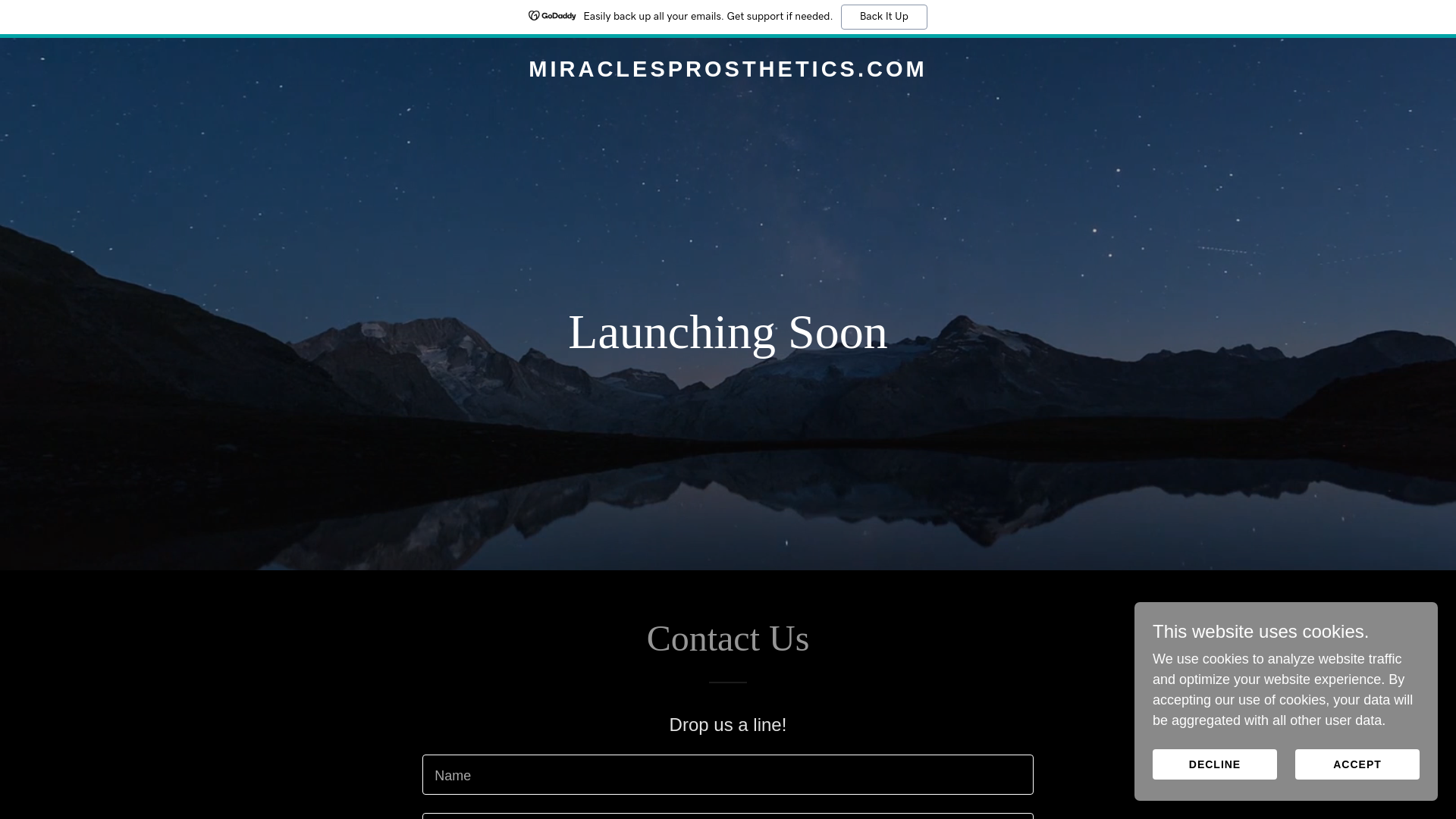 website screenshot of https://miraclesprosthetics.com