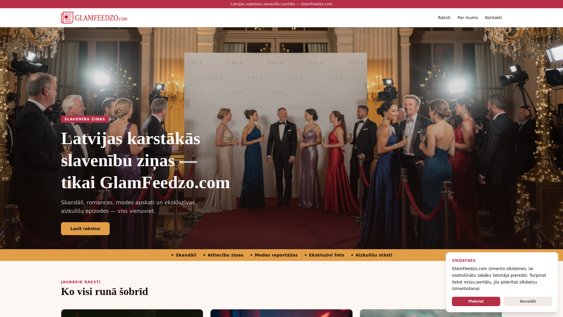 website screenshot of https://glamfeedzo.com/