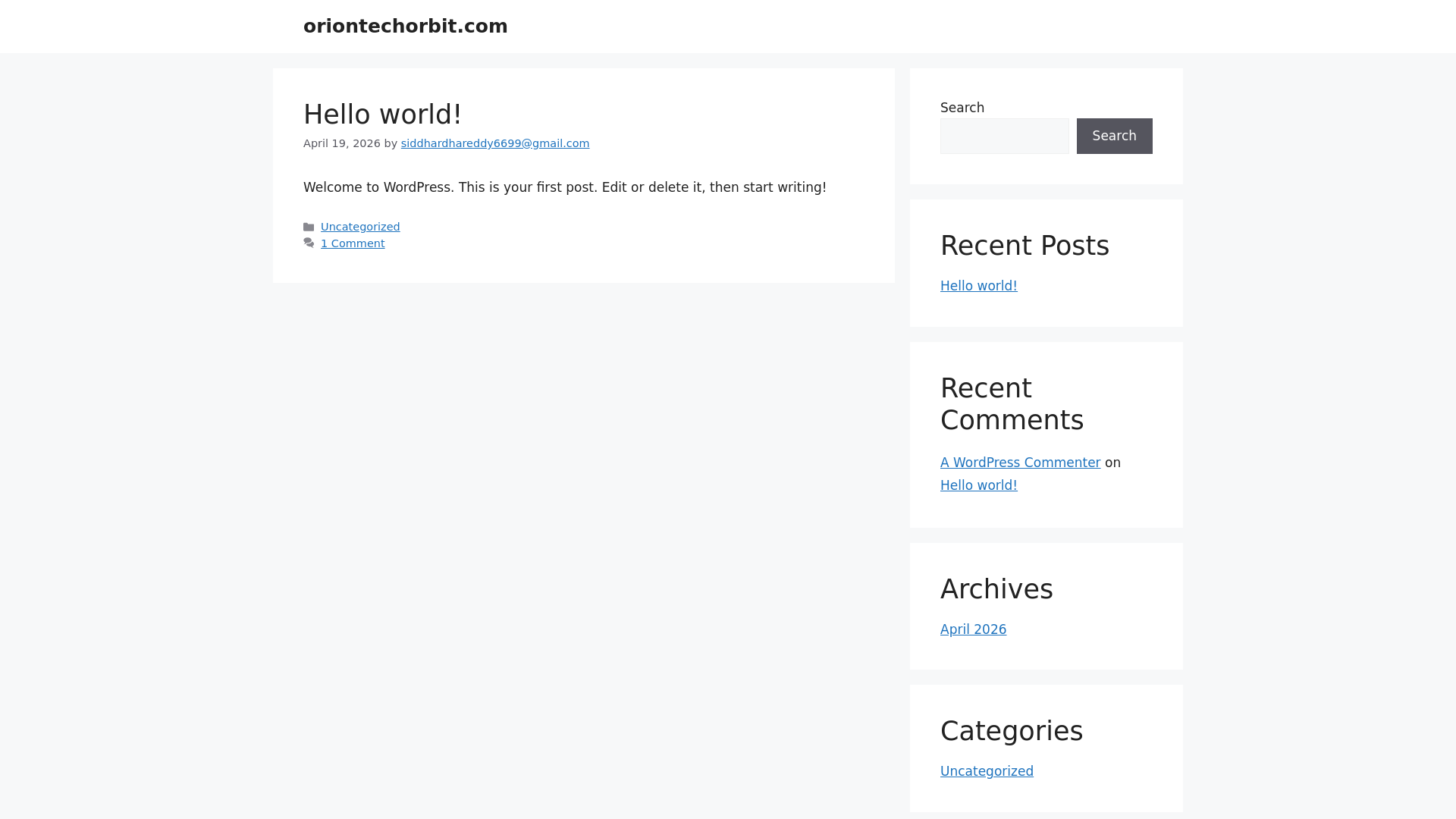 website screenshot of https://oriontechorbit.com/