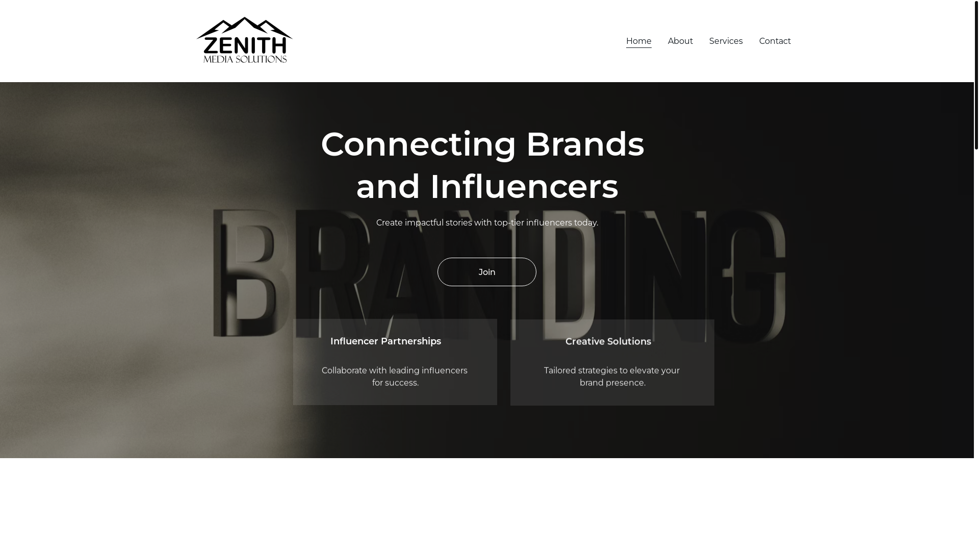 website screenshot of https://zenithmedia.cc/