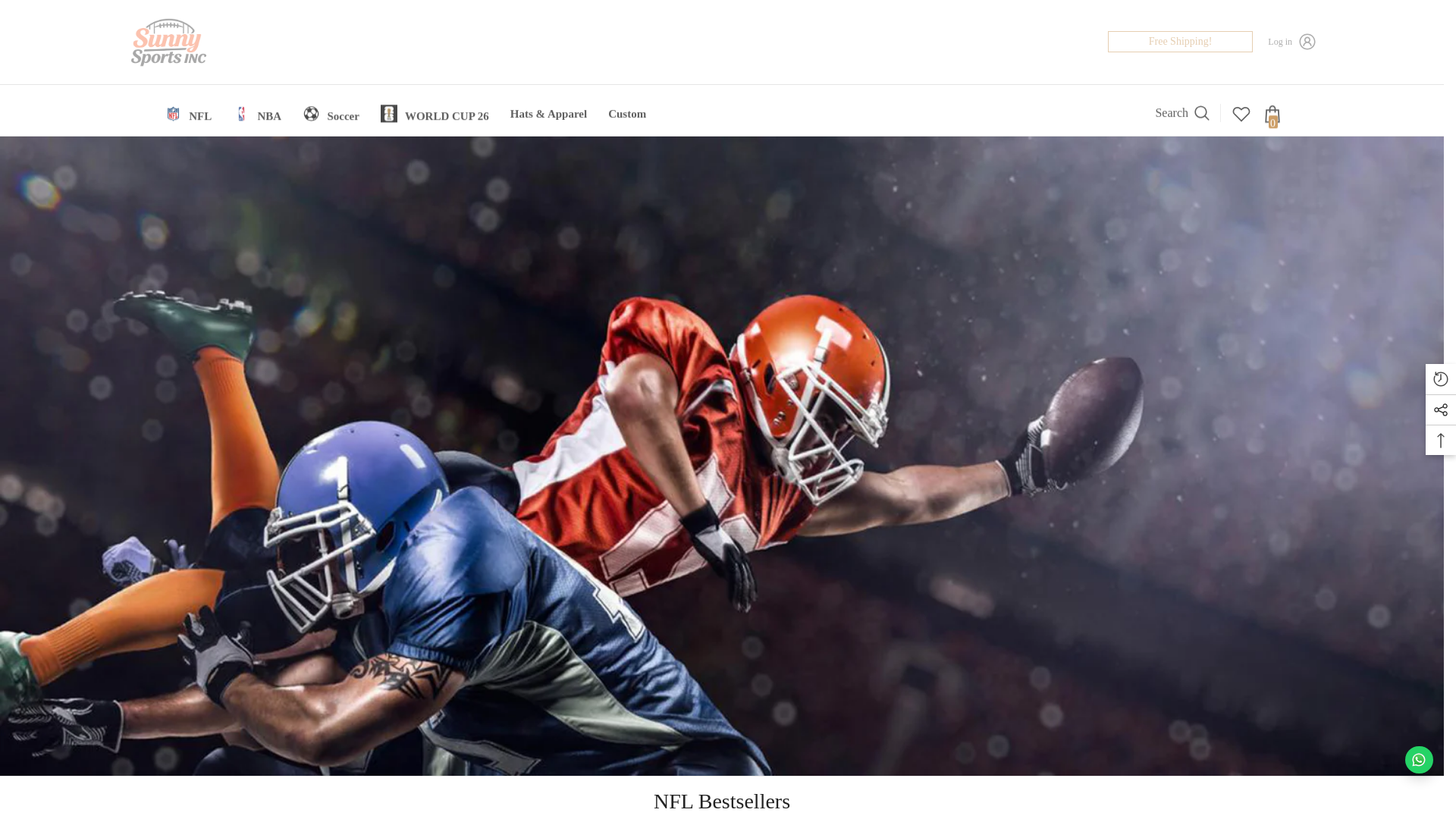 website screenshot of https://sunnysportsinc.com