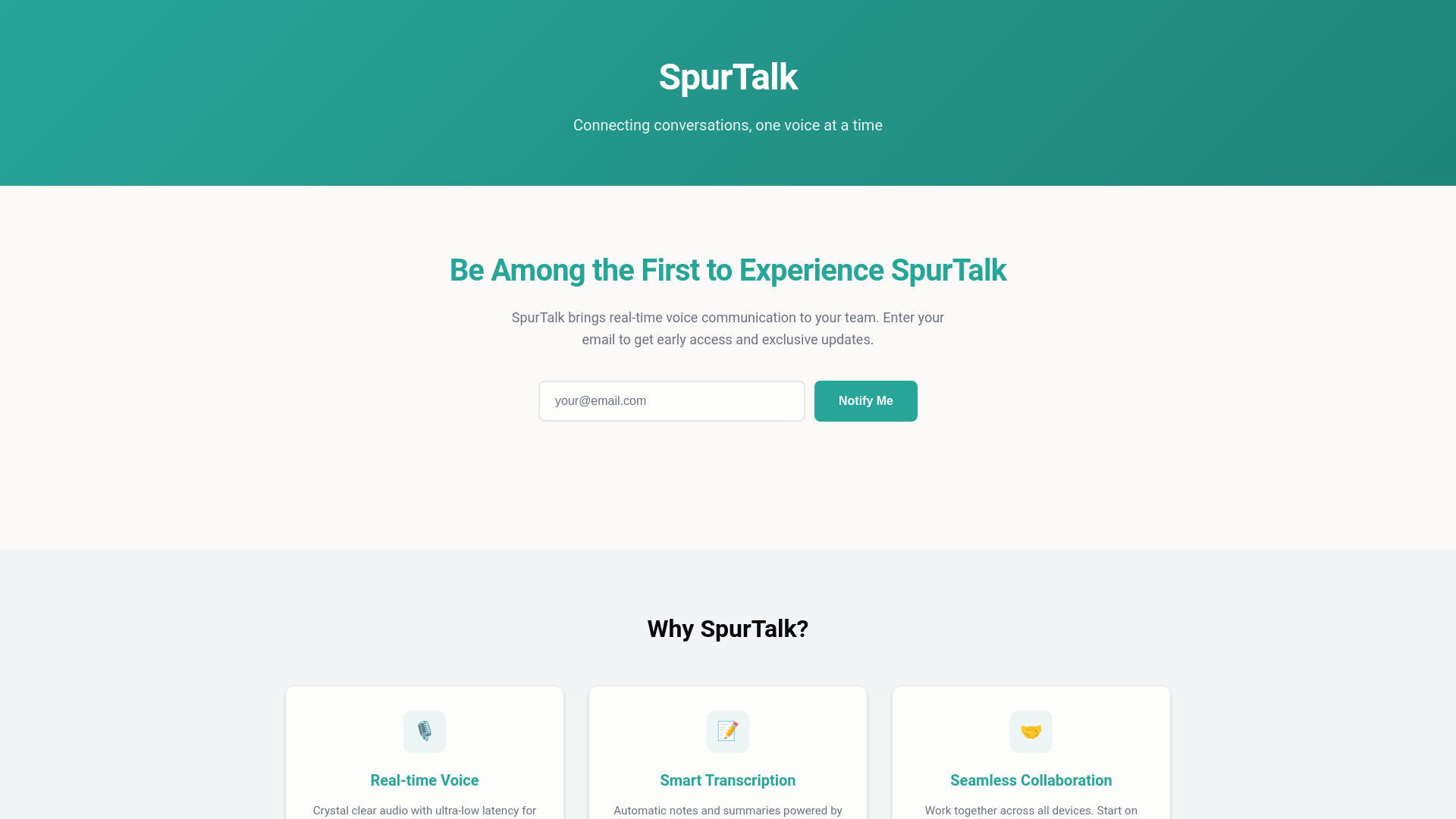 website screenshot of https://spurtalk-landing.pages.dev/