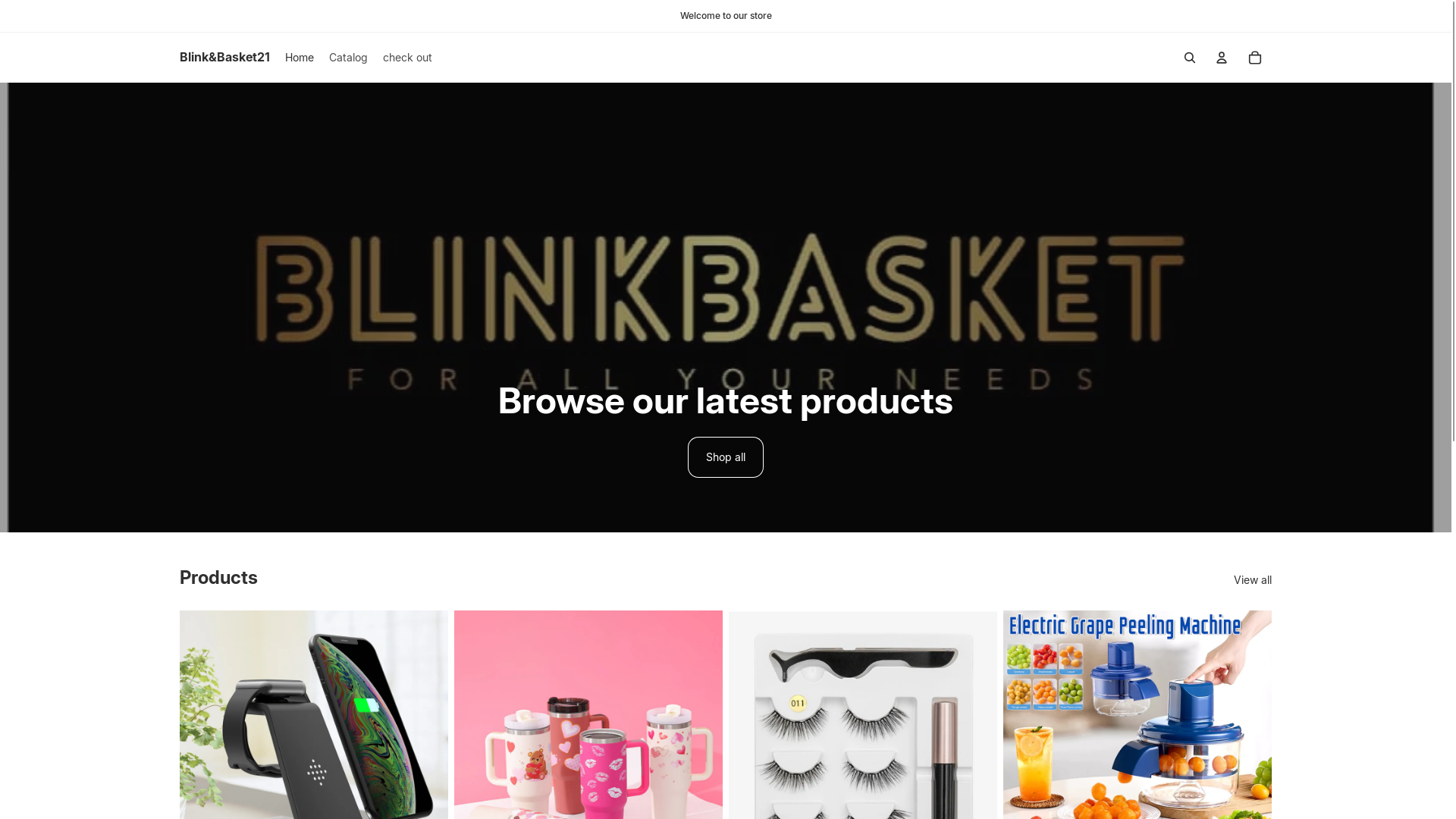 website screenshot of https://blinkbasket21.com/