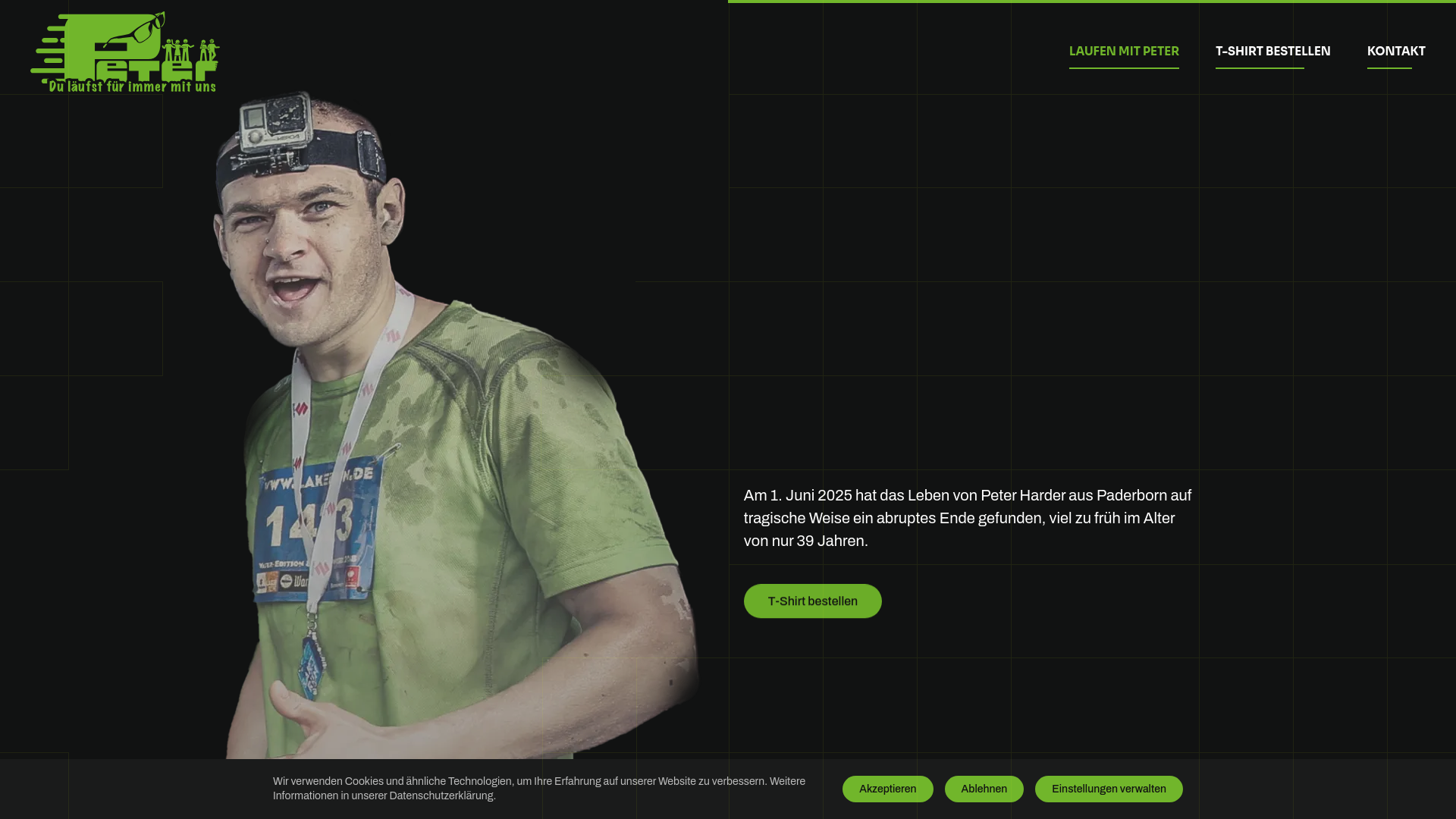 website screenshot of https://laufenmitpeter.de/