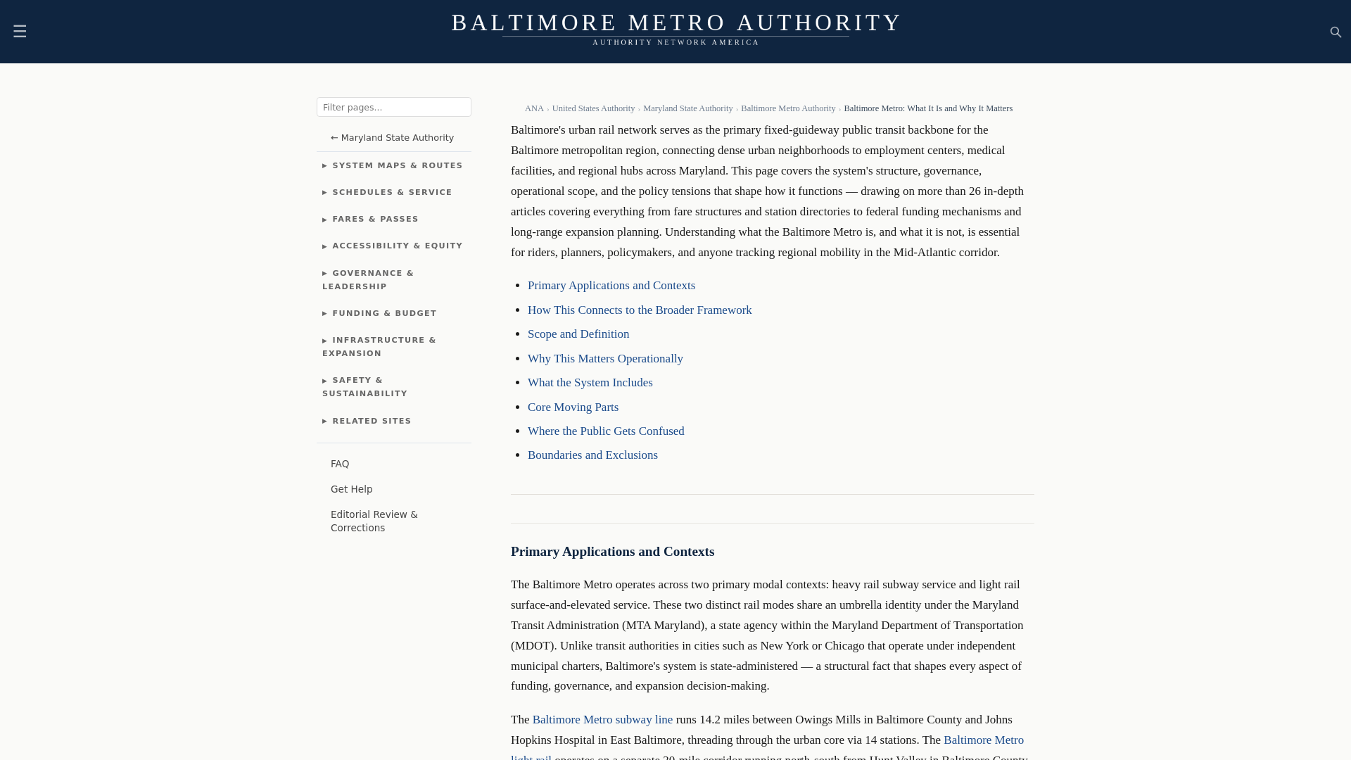 website screenshot of https://baltimoremetroauthority.com