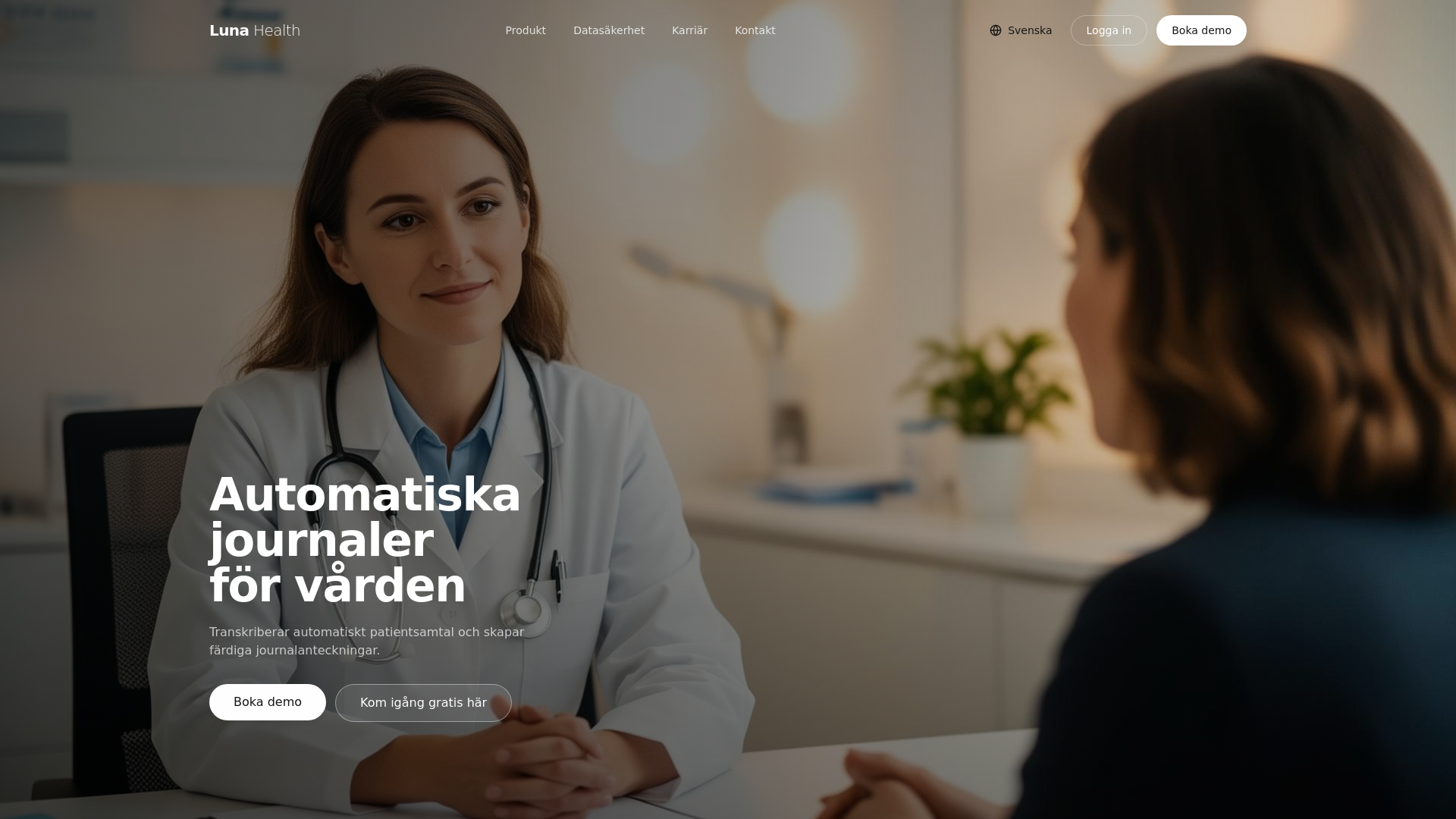 website screenshot of https://lunahealthlabs.com/