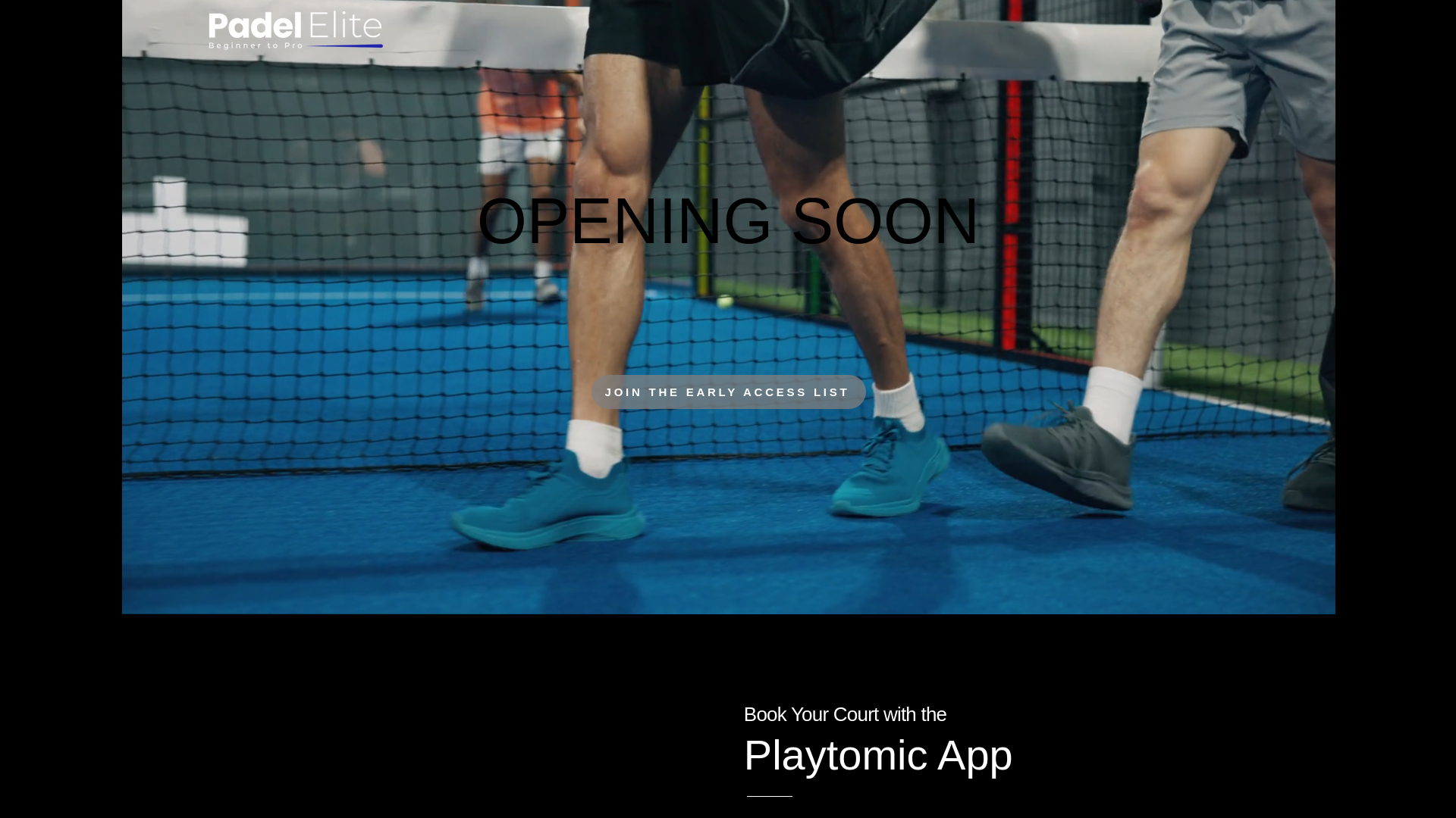 website screenshot of https://padelelite.uk