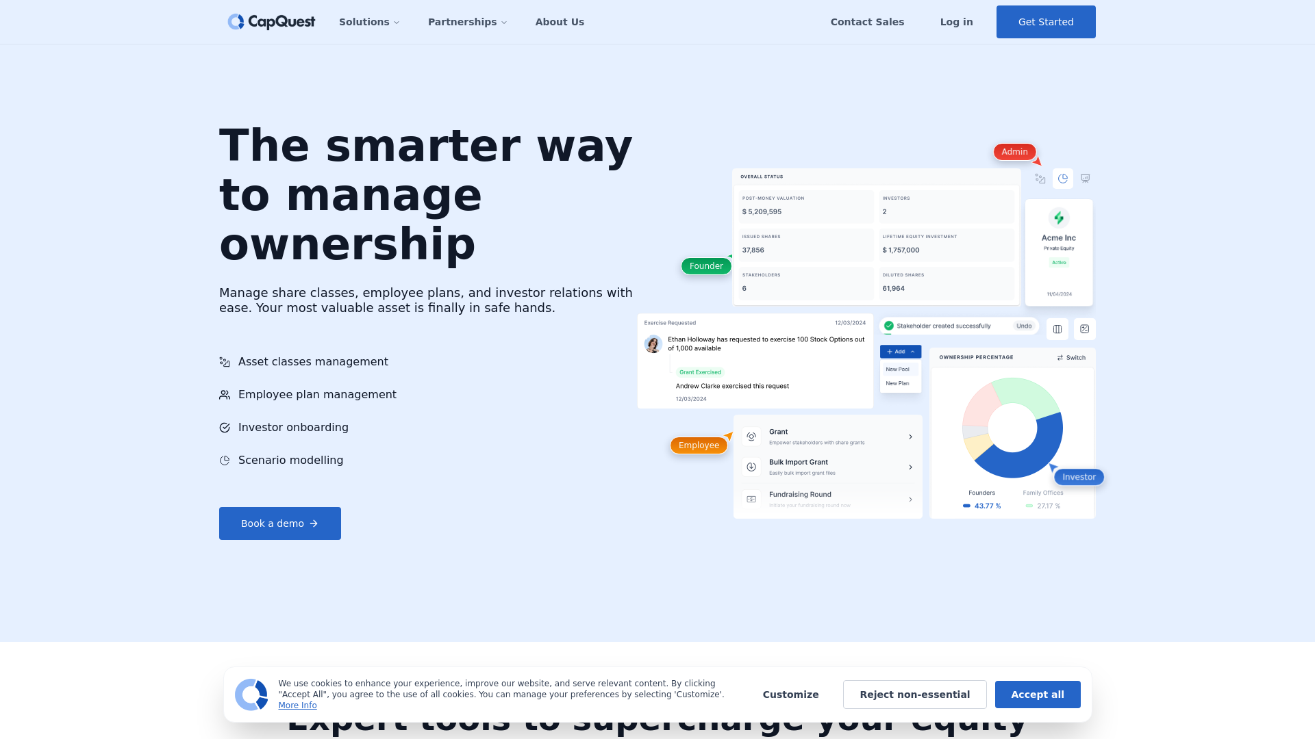 website screenshot of https://capqmetrics.com/